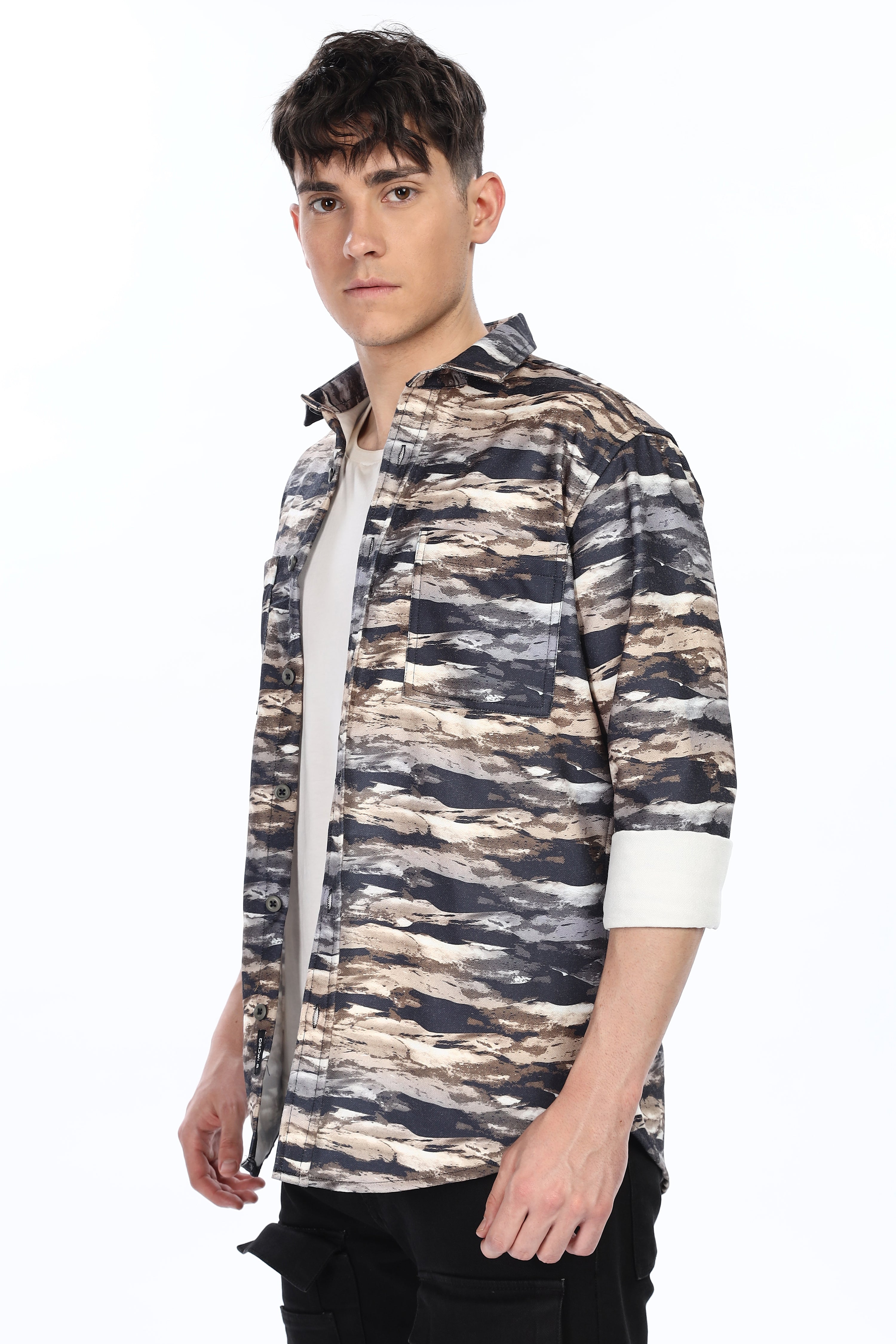 Golden Waves Relaxed Fit Overshirt