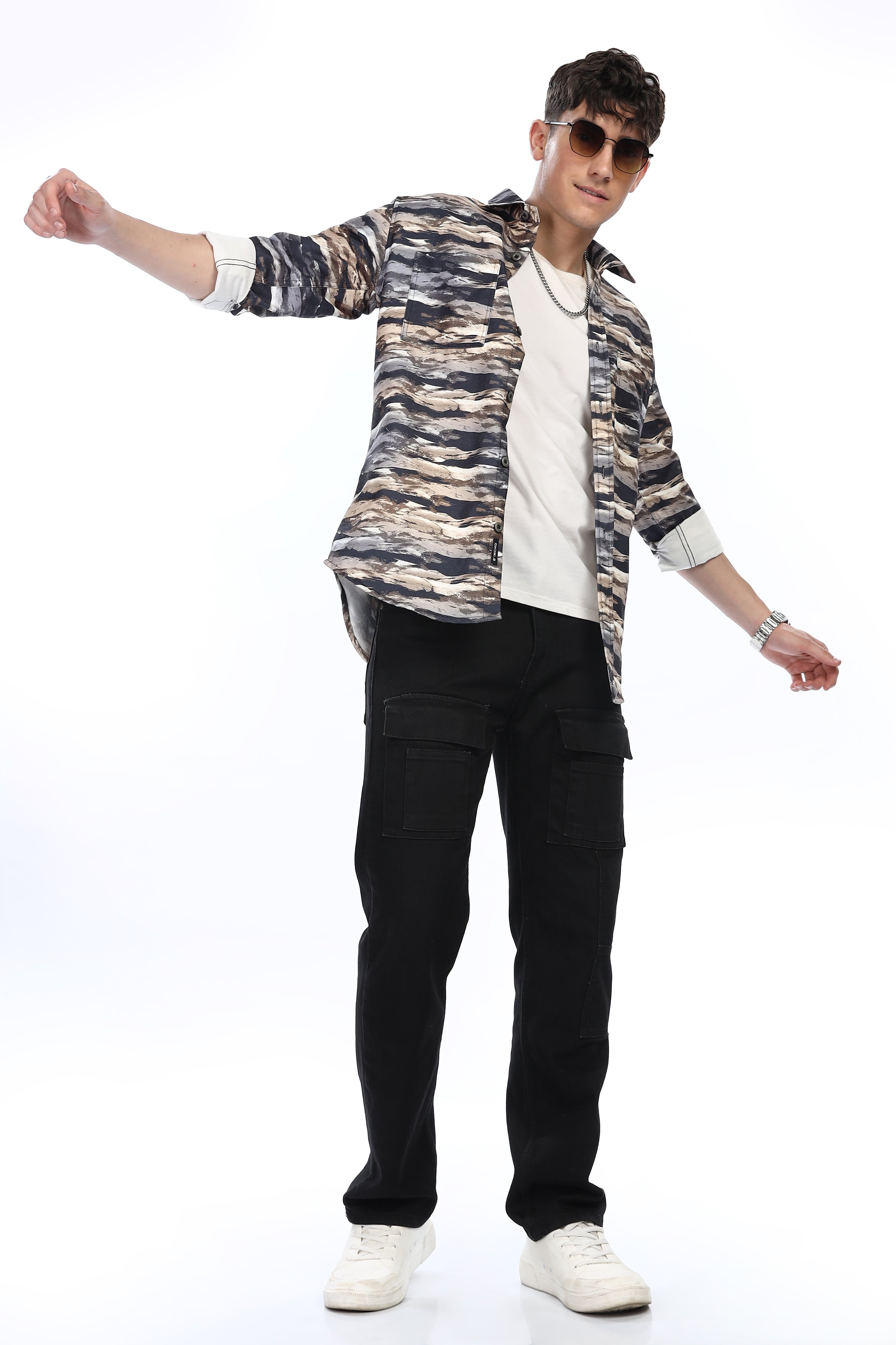 Golden Waves Relaxed Fit Overshirt