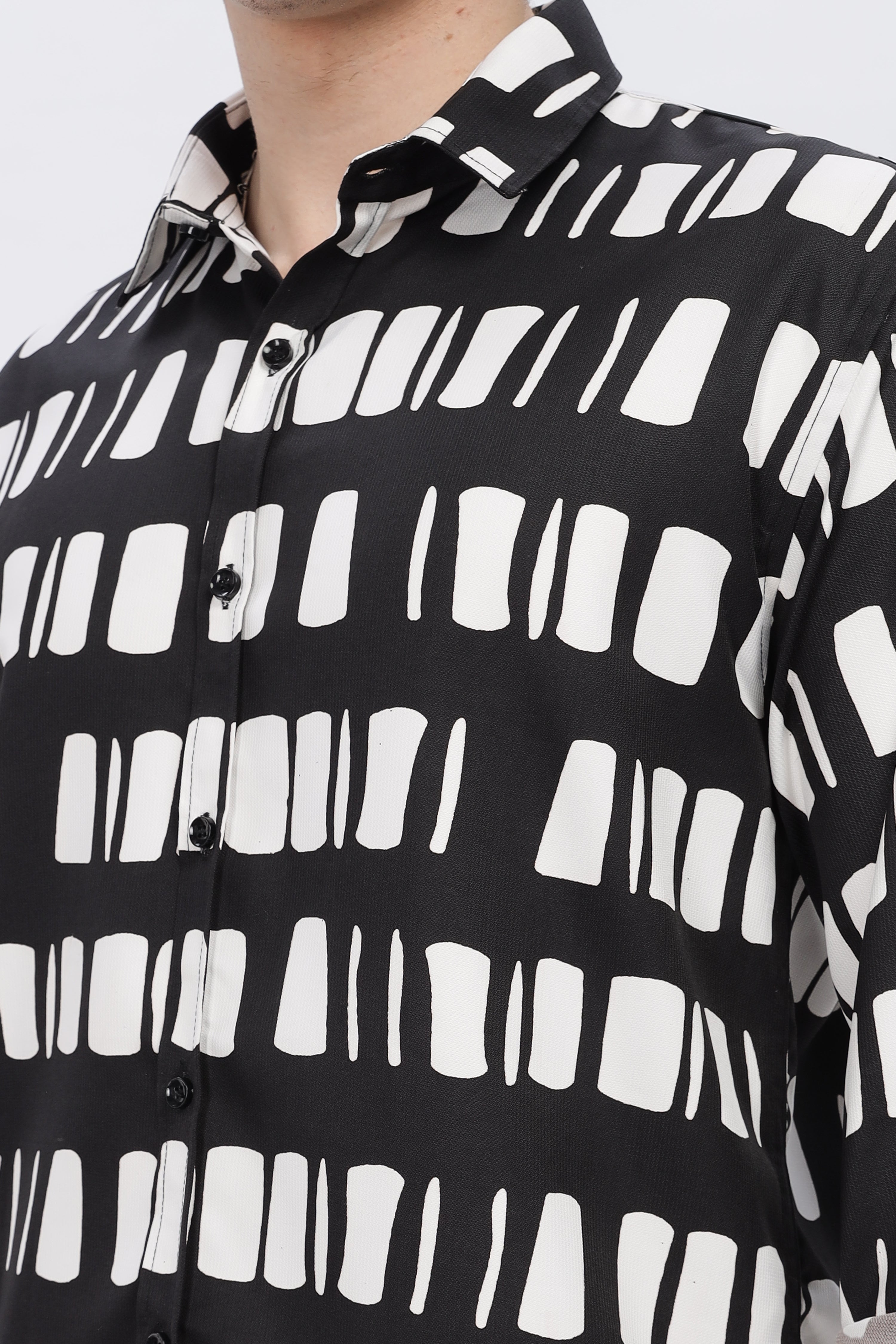 White Box Abstract Slim Fit Shirt