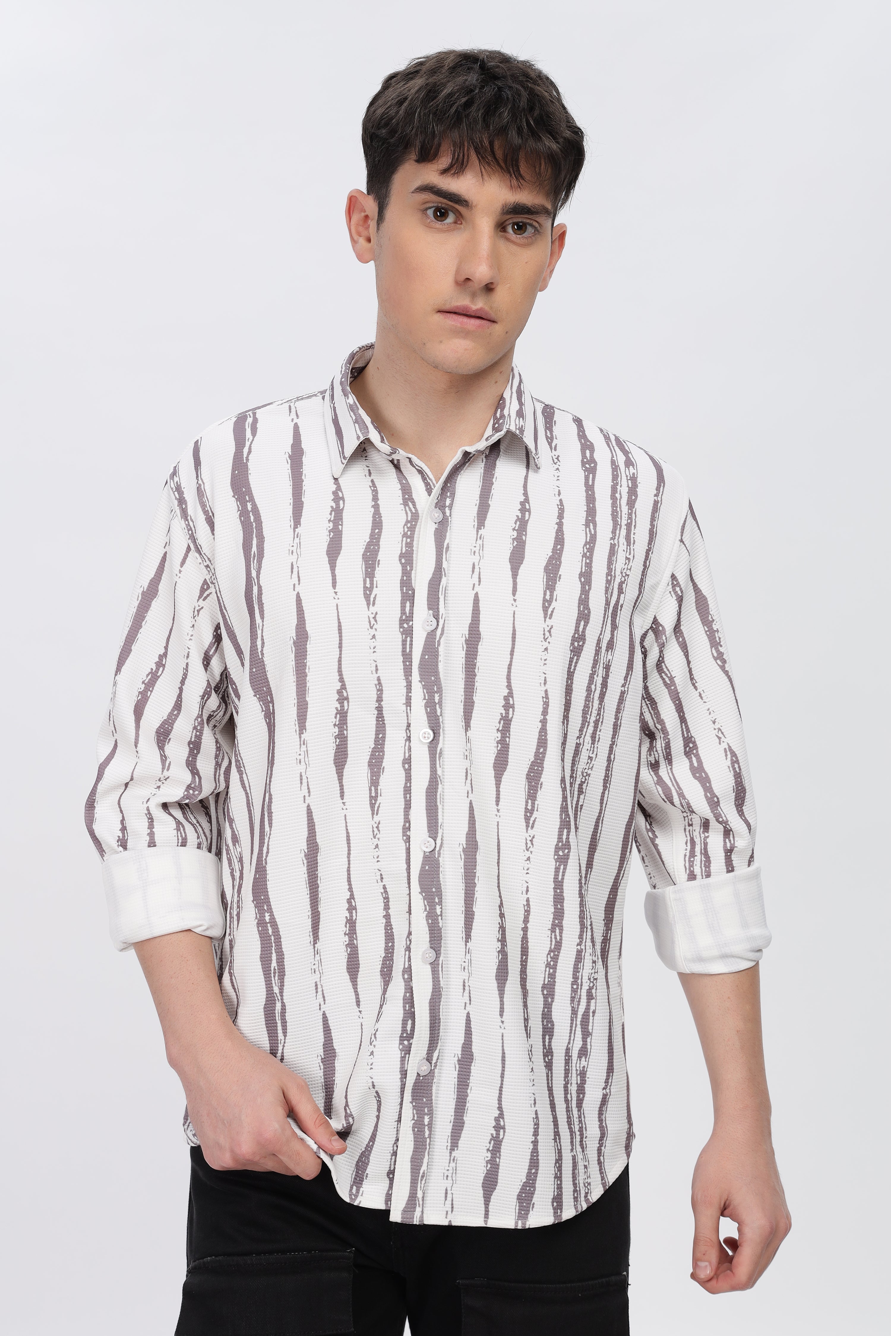 Skin Line Abstract Slim Fit Shirt