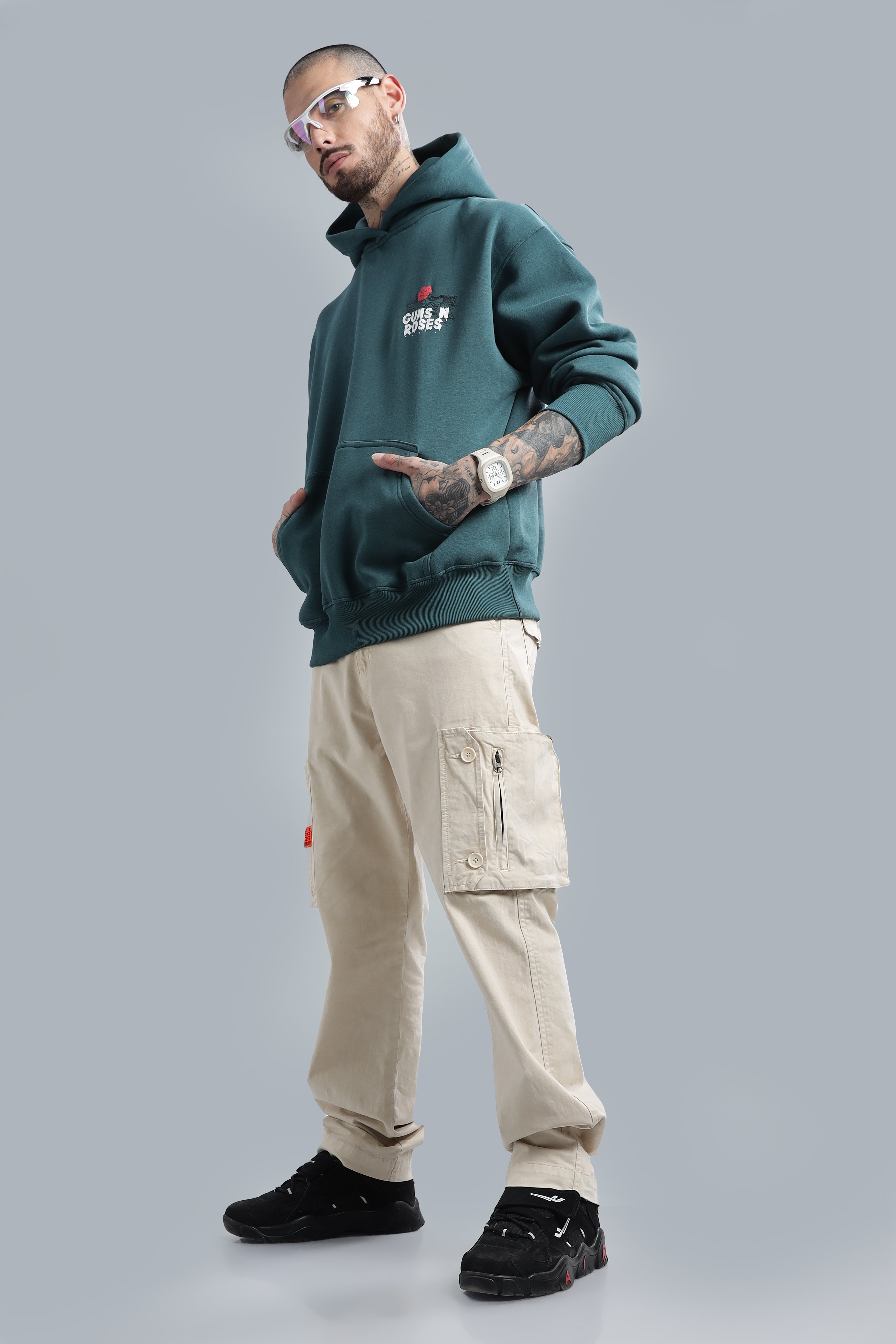 Guns & Roses Dark Teal Hoodie