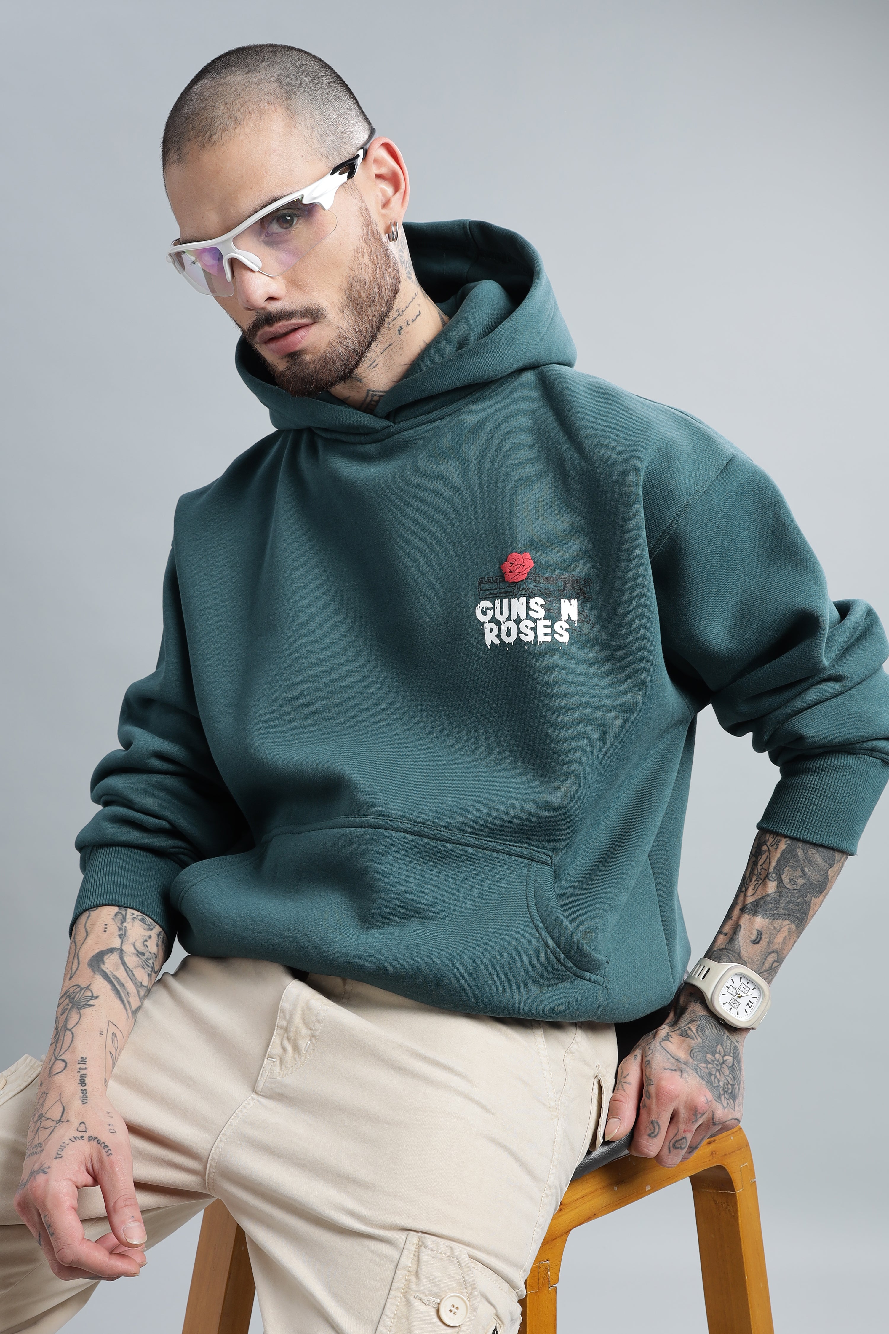 Guns & Roses Dark Teal Hoodie