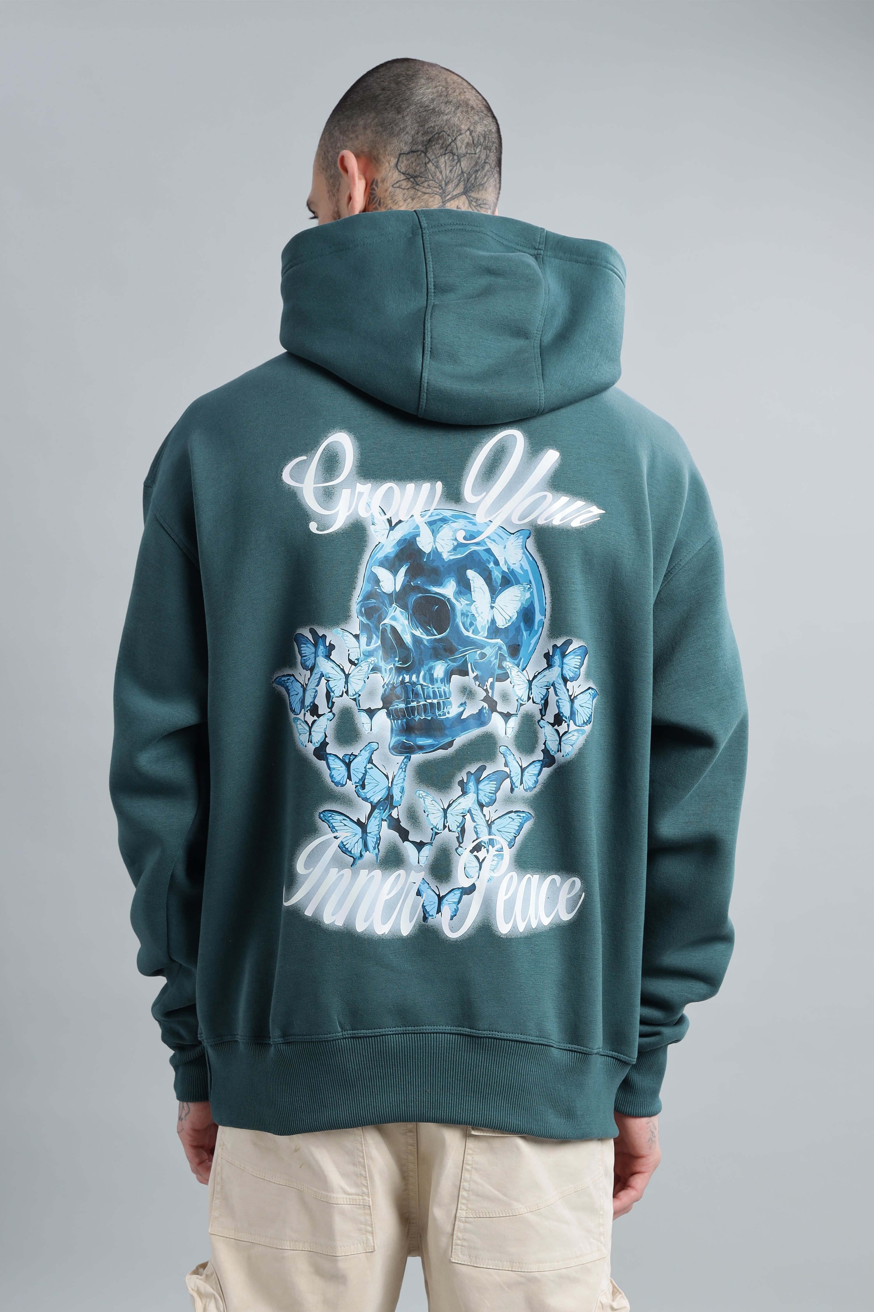 Glowing Skull Dark Teal Hoodie