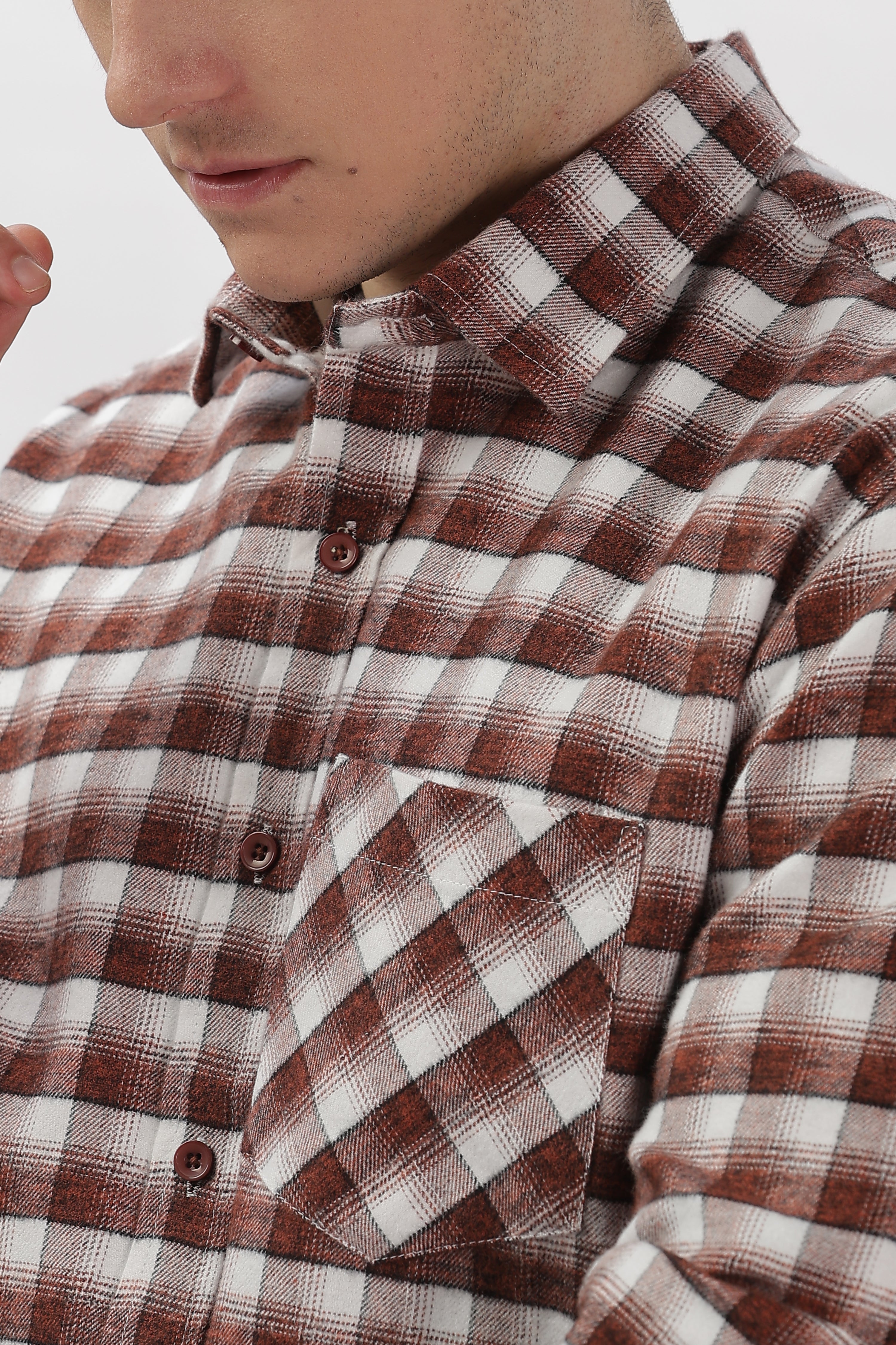 mini maroon flannel relaxed fit overshirt