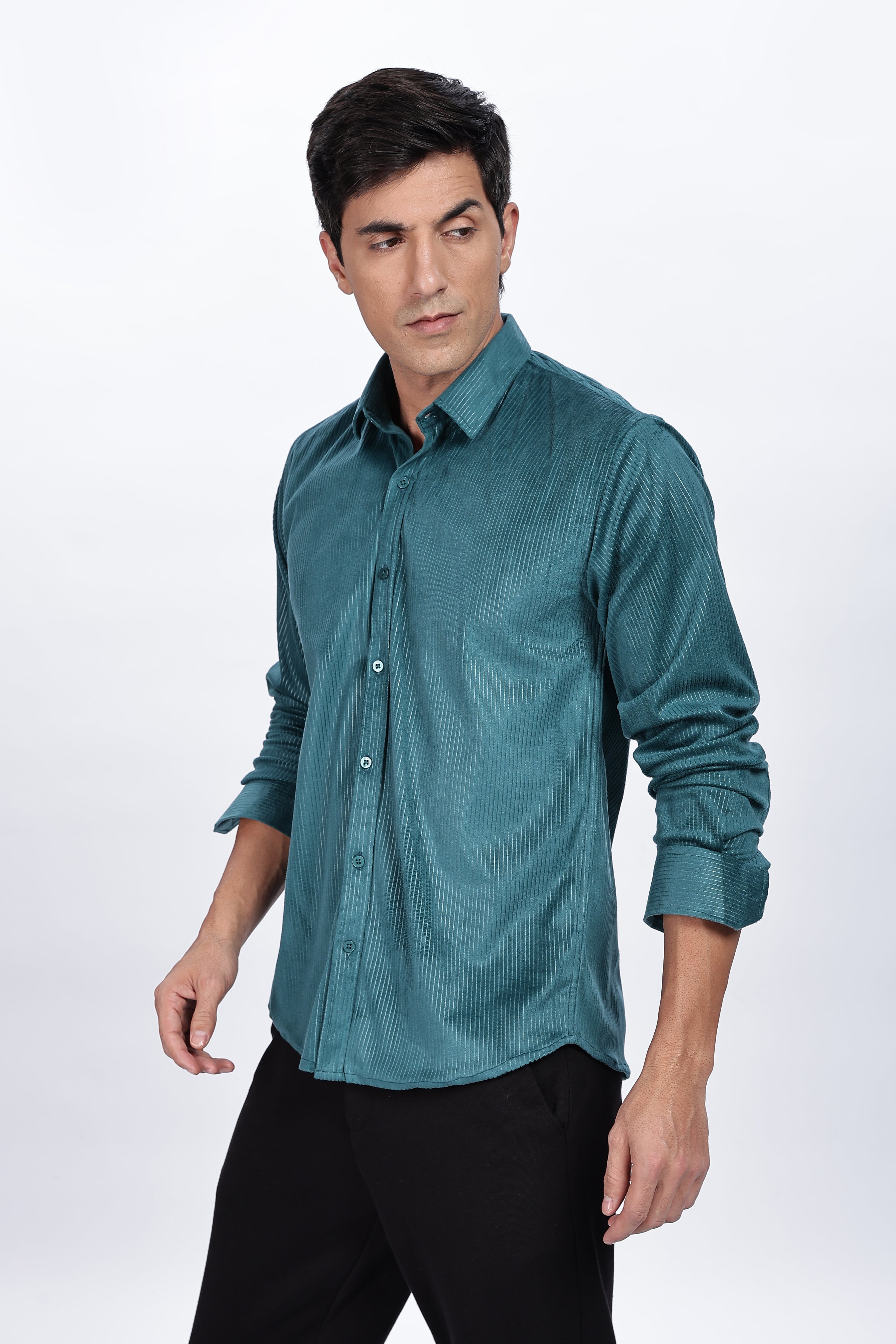 Pleat Creased Teal shirt