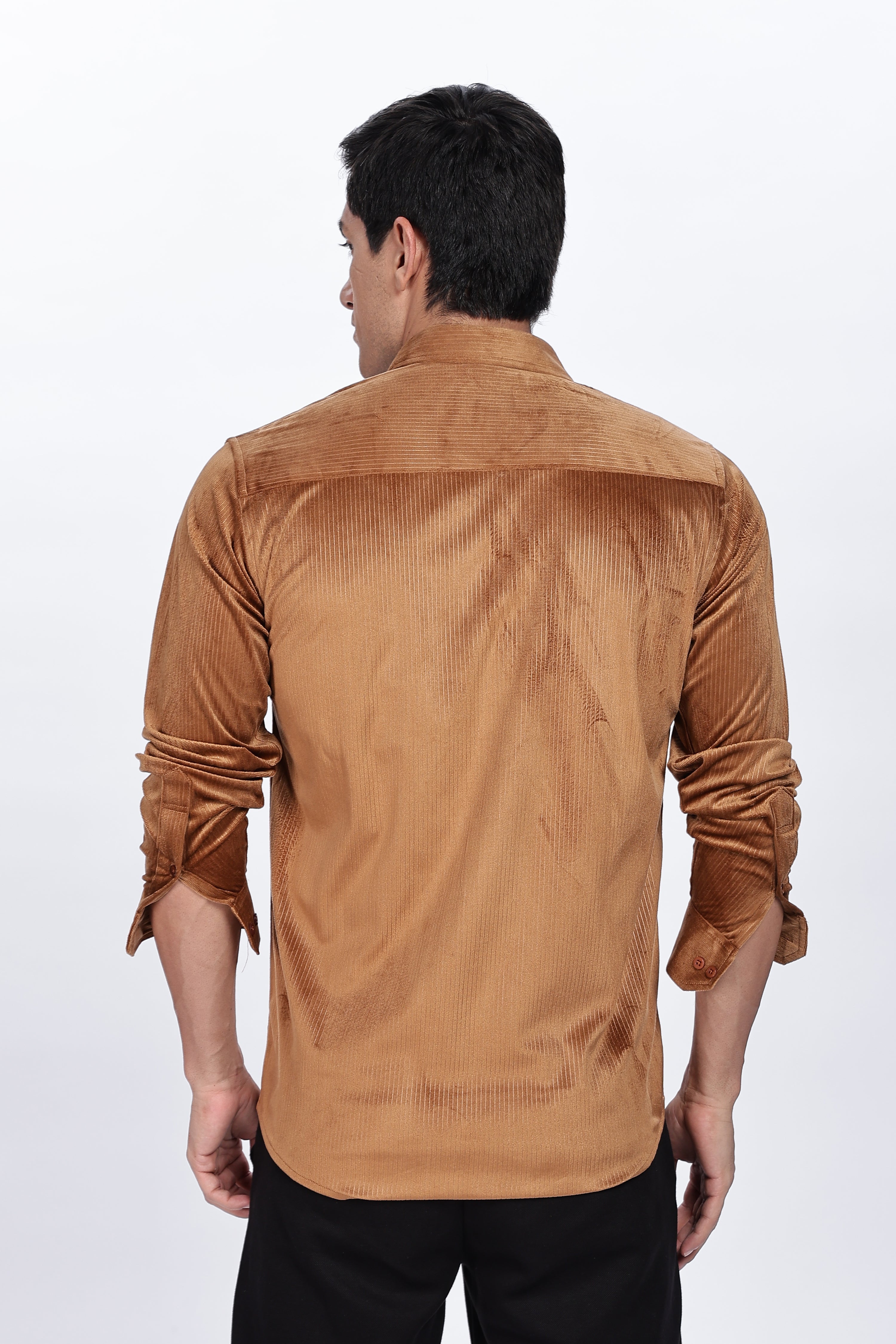 Pleat Creased Beige Shirt