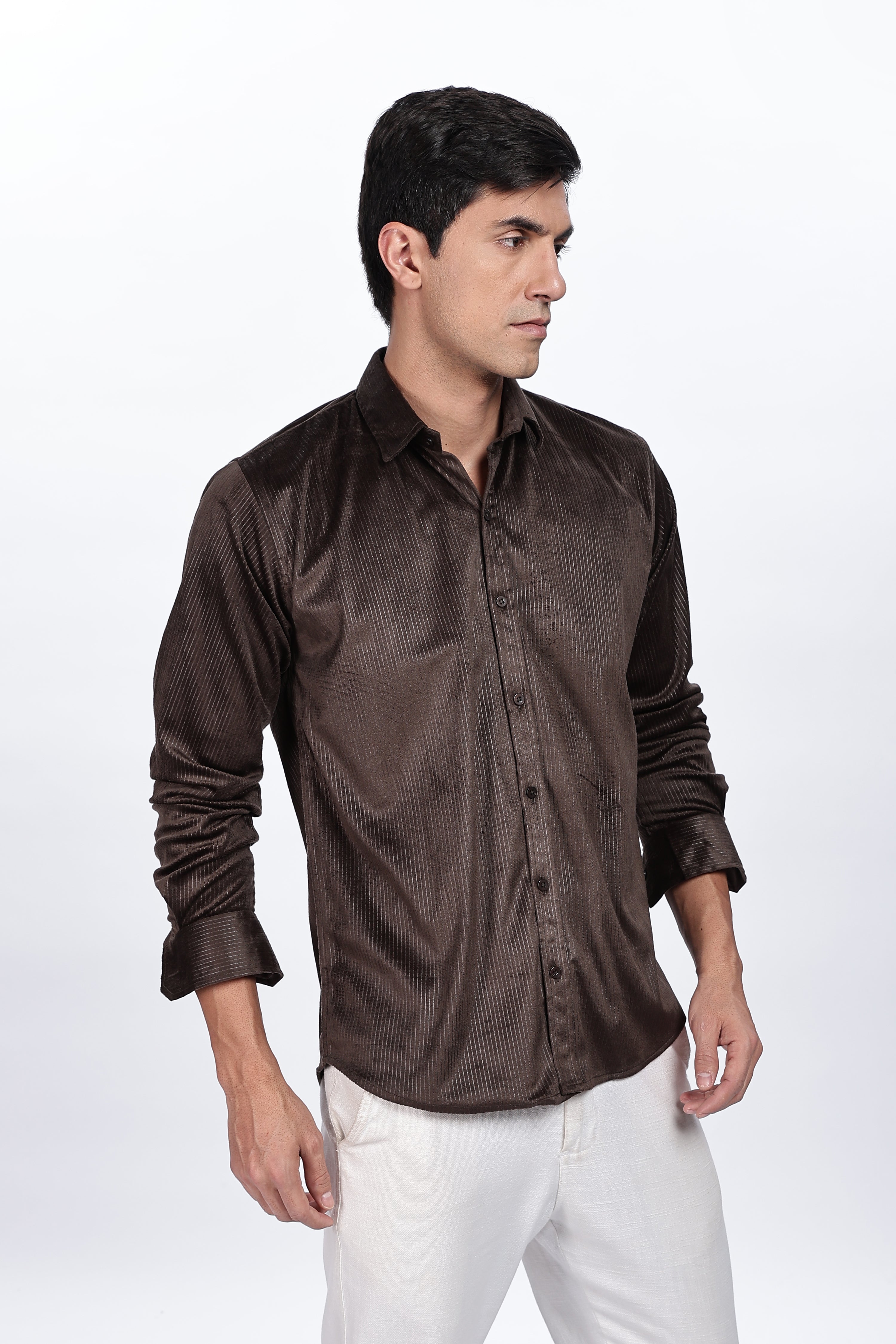 Pleat Creased Lavish Brown Shirt