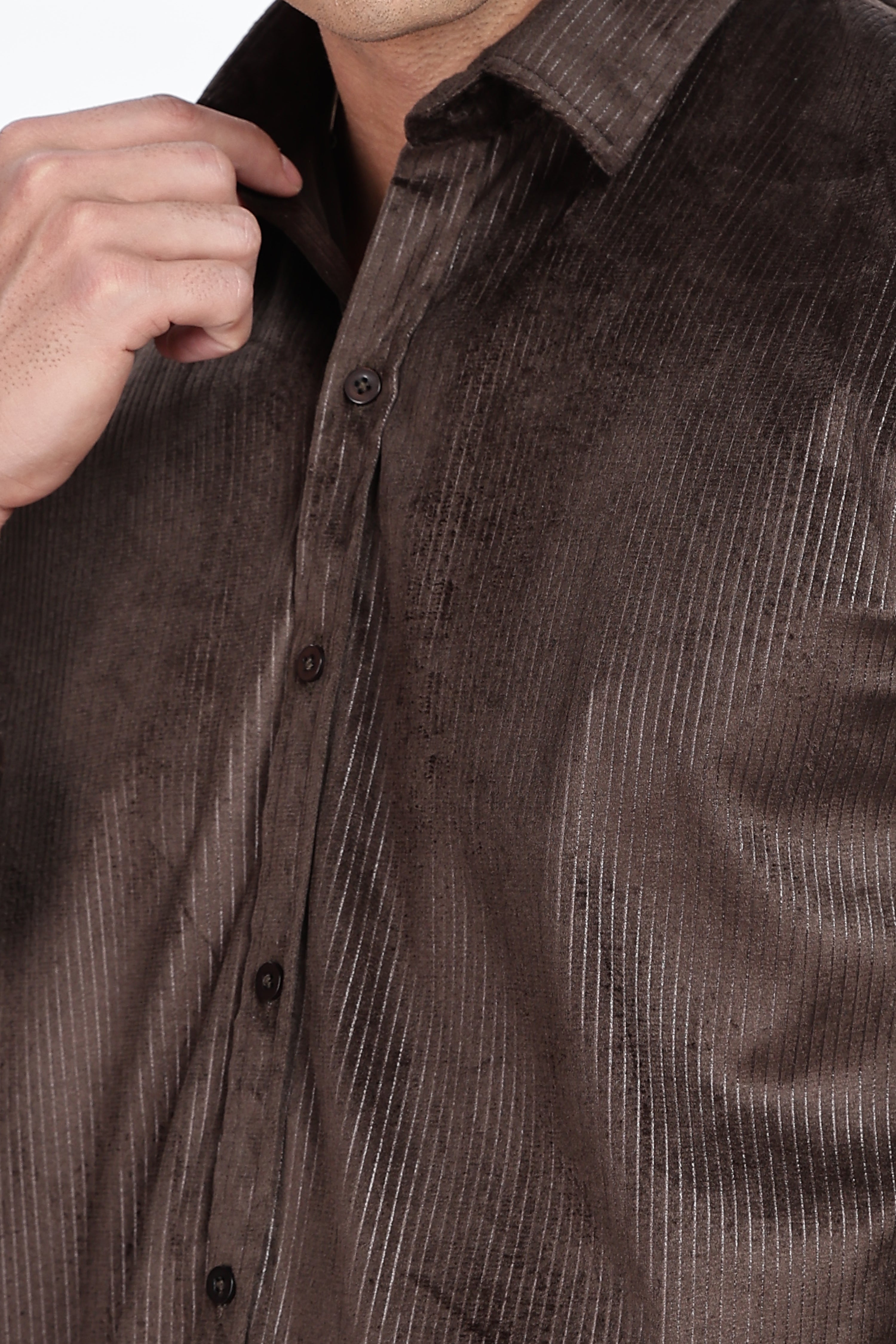 Pleat Creased Lavish Brown Shirt