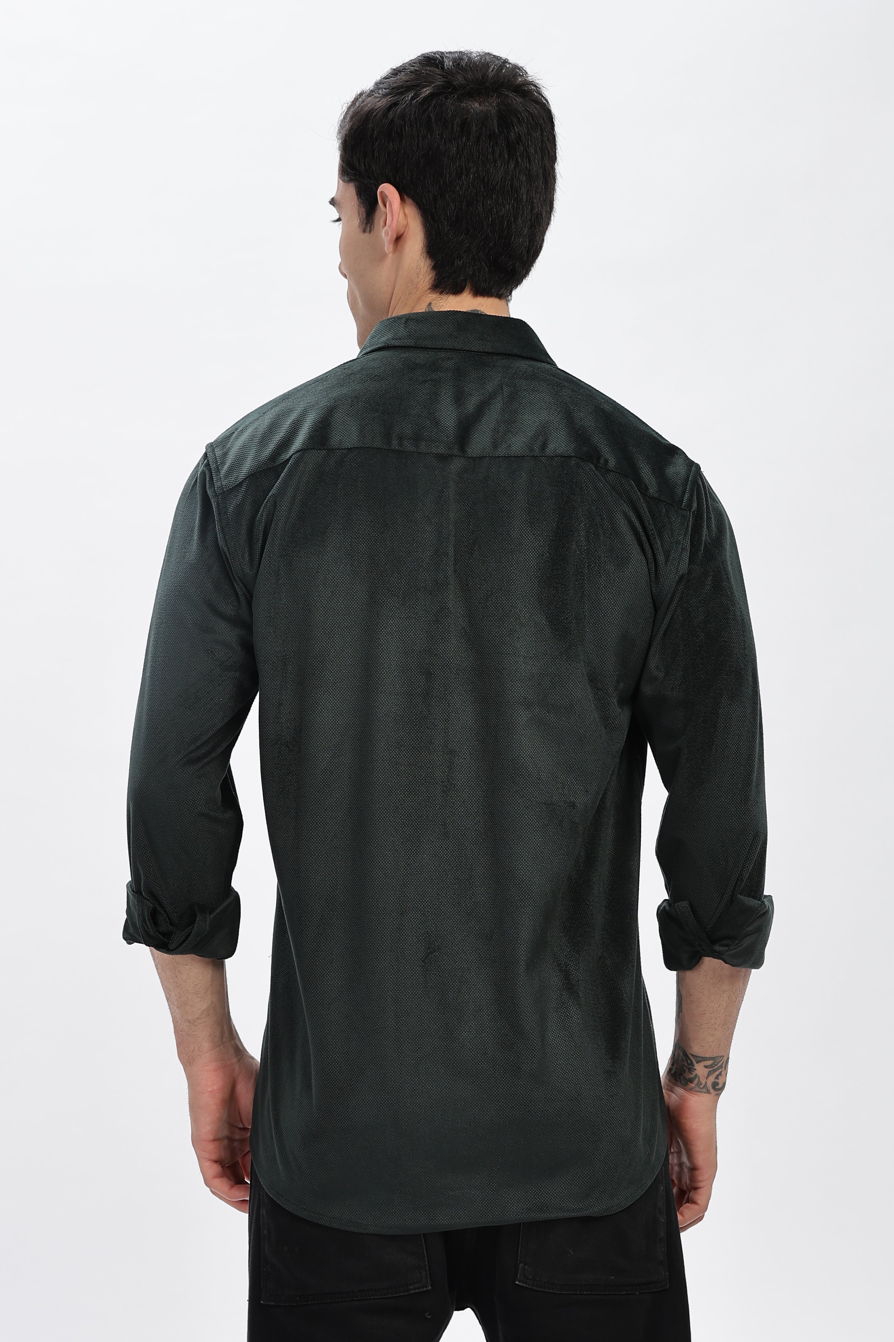 Lavish Green Double Pocket Solid Shirt