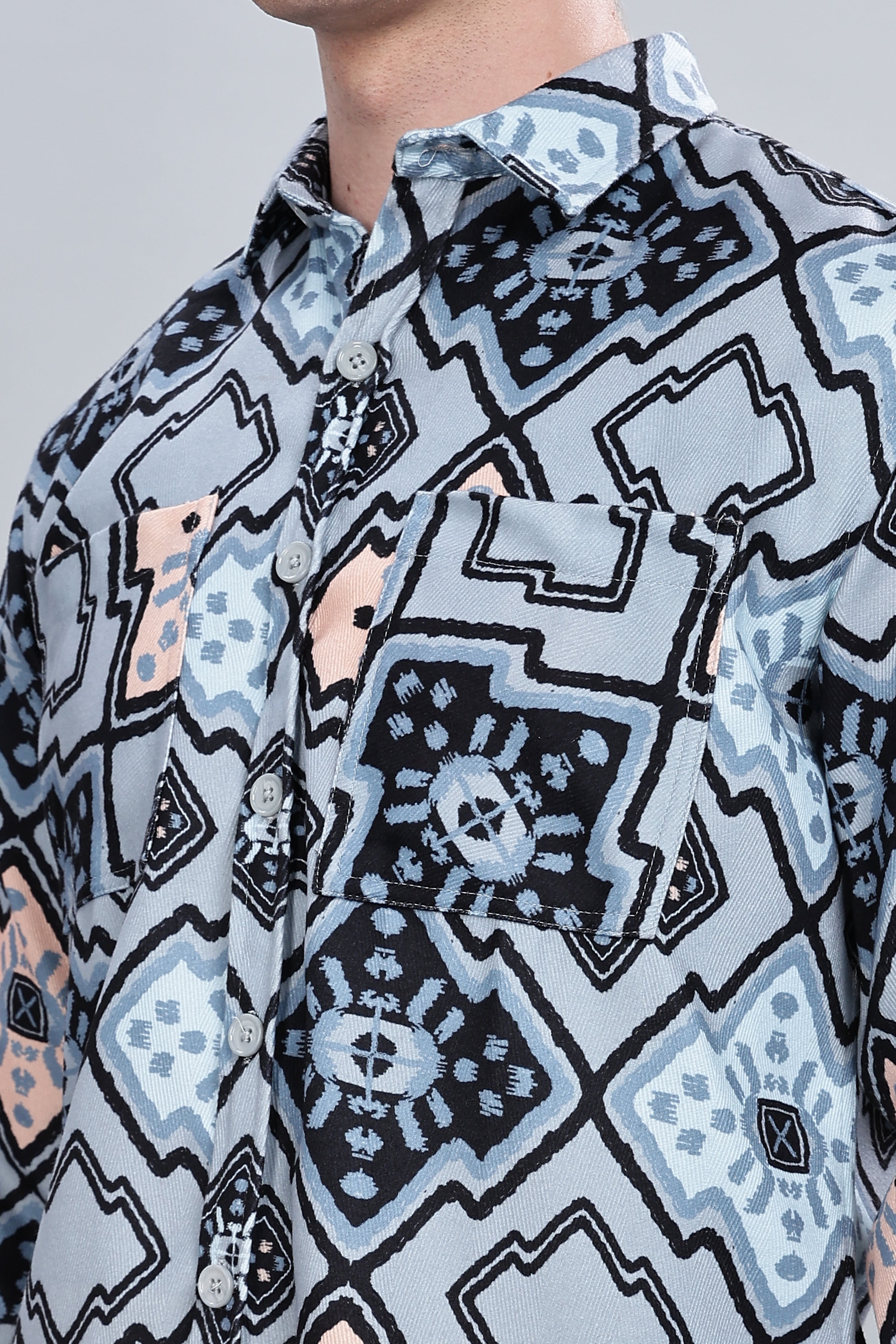 Enigmatic Blue Relaxed Fit Overshirt