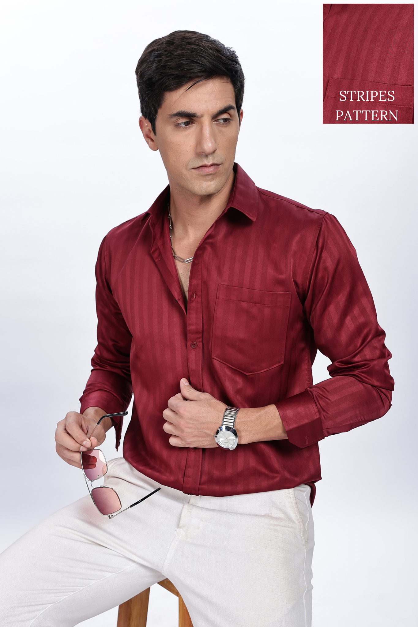 Cherry Red Stripes Shirt