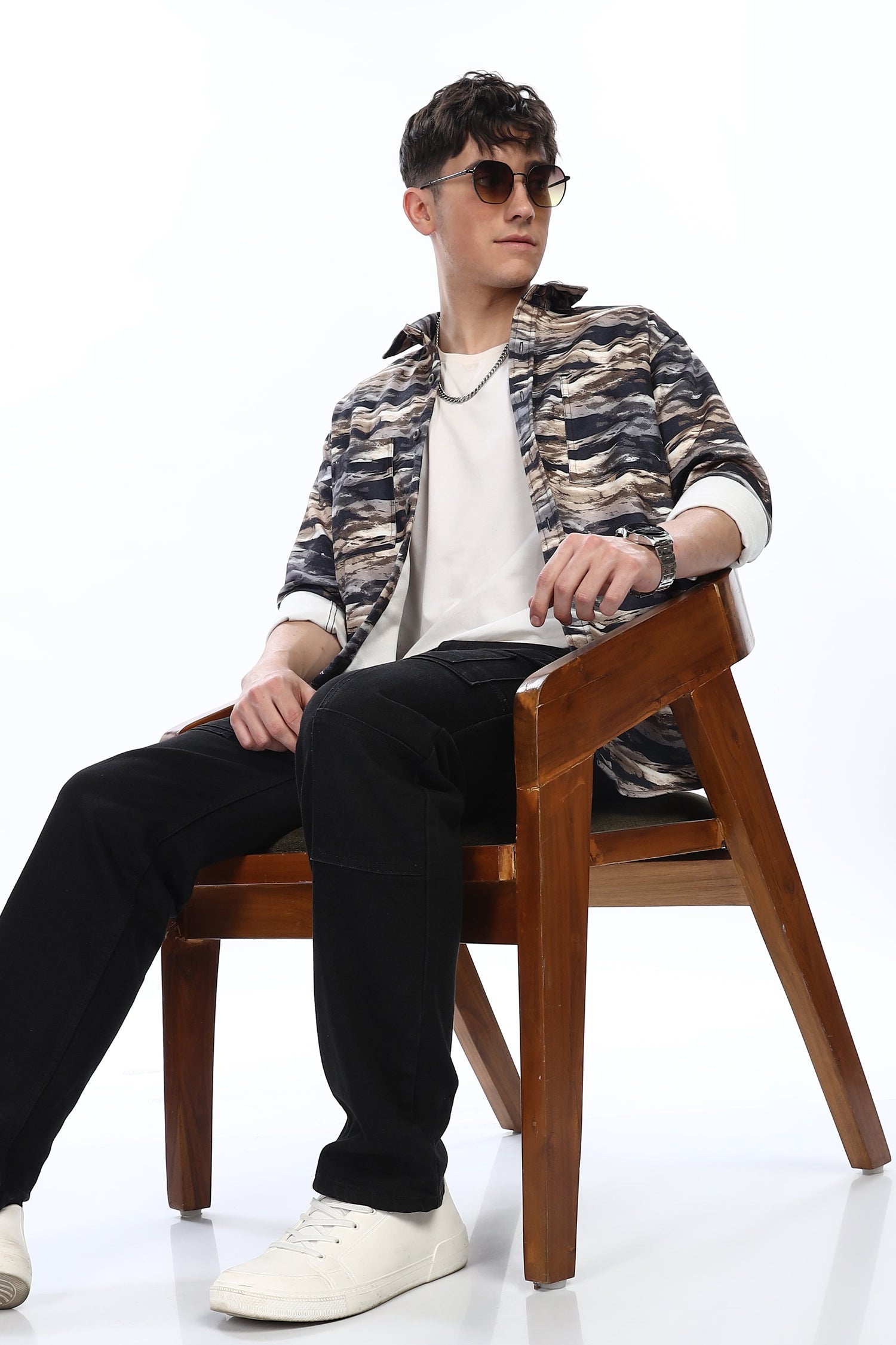 Golden Waves Relaxed Fit Overshirt