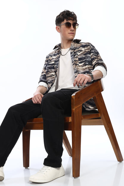 Golden Waves Relaxed Fit Overshirt
