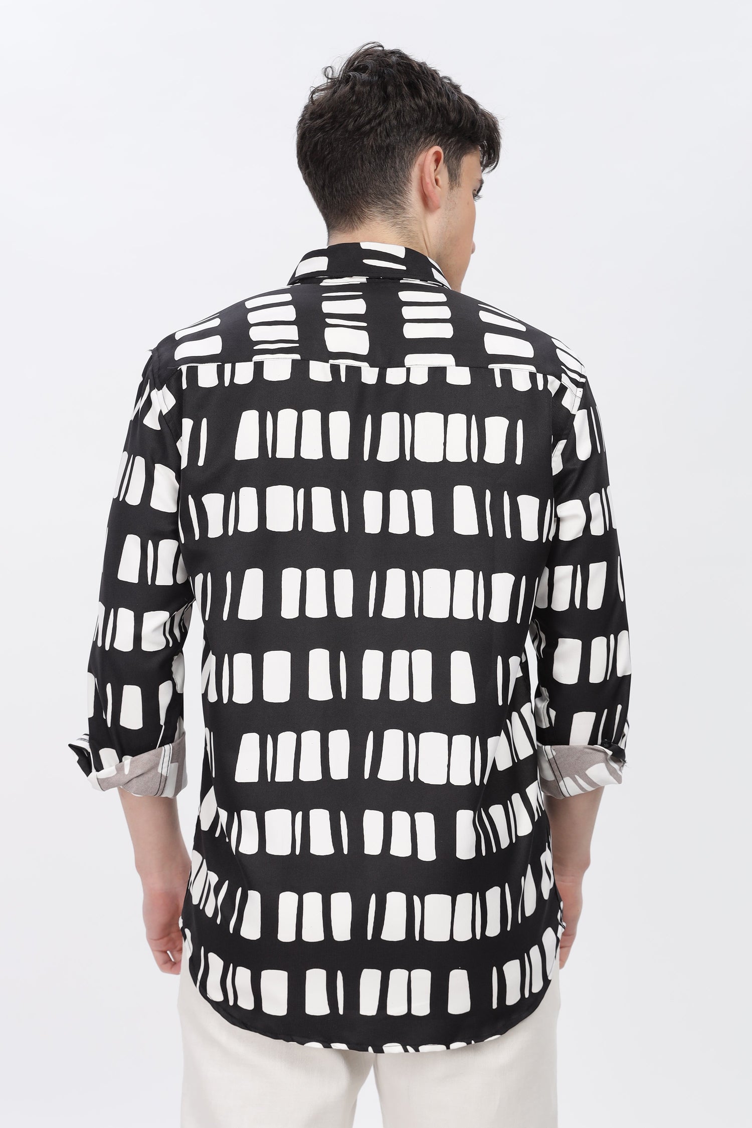 White Box Abstract Slim Fit Shirt