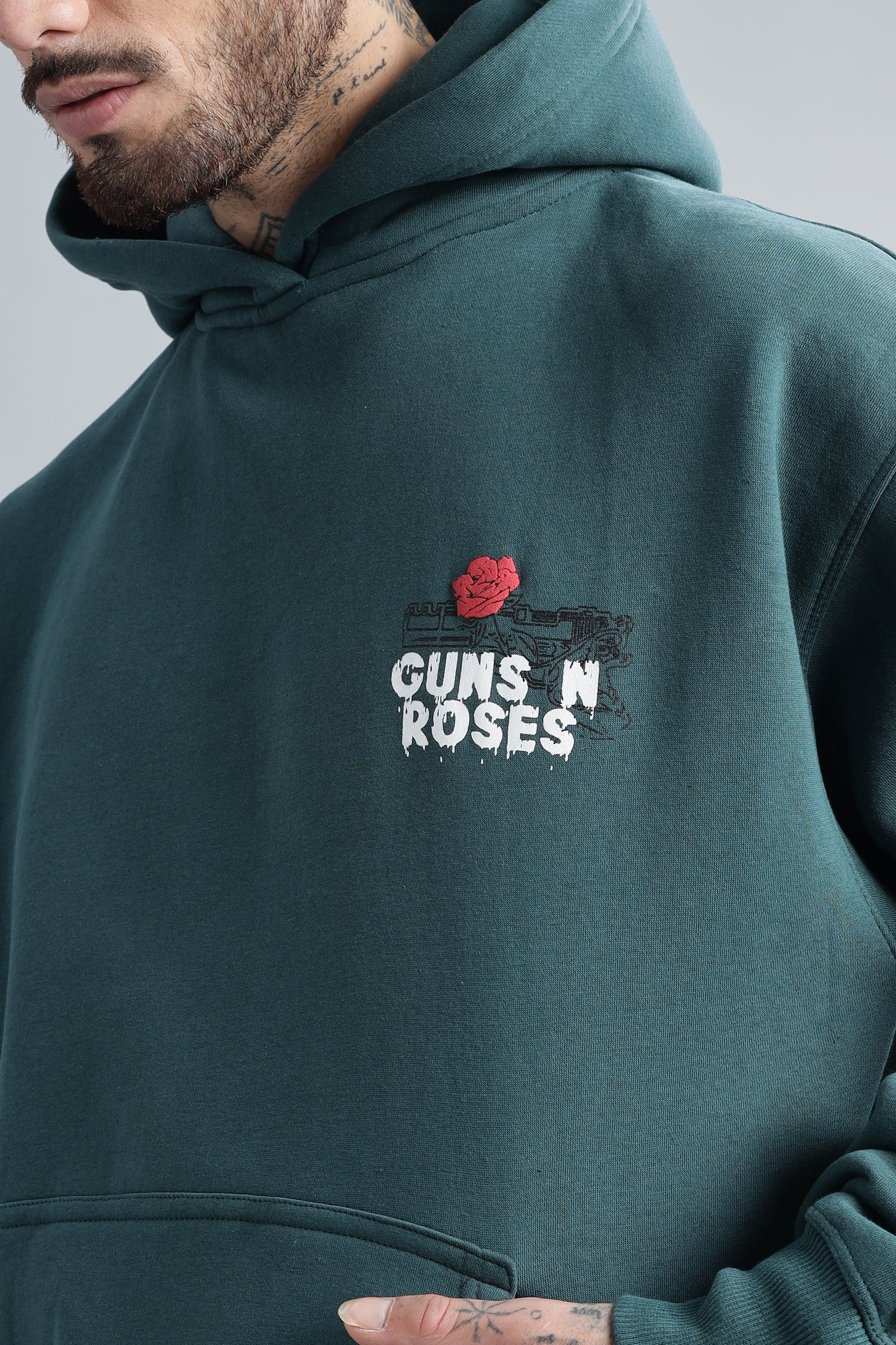 Guns &amp; Roses Dark Teal Hoodie