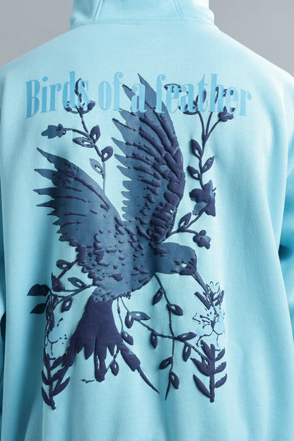 Birds Of Feather Light Blue Hoodie