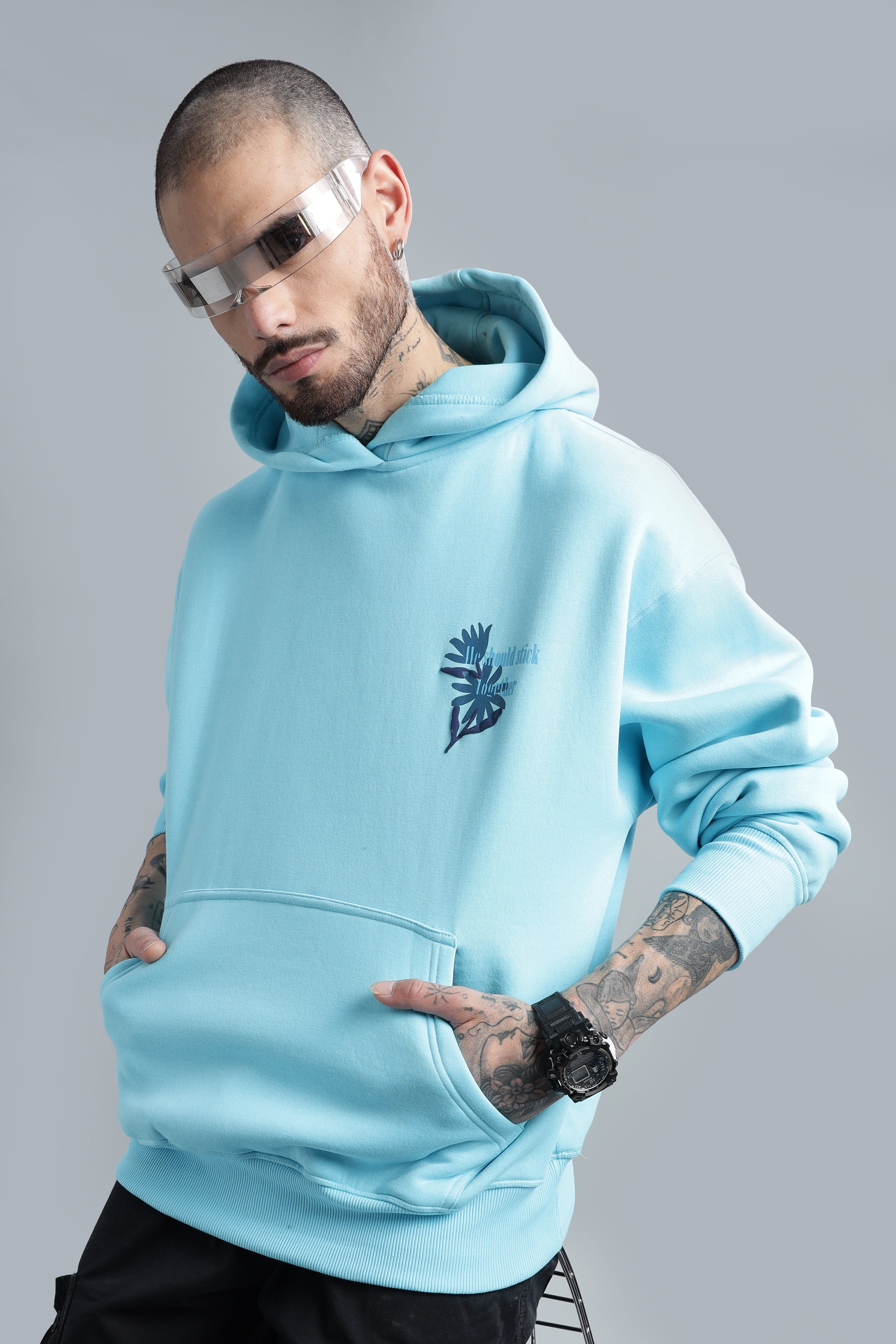 Birds Of Feather Light Blue Hoodie