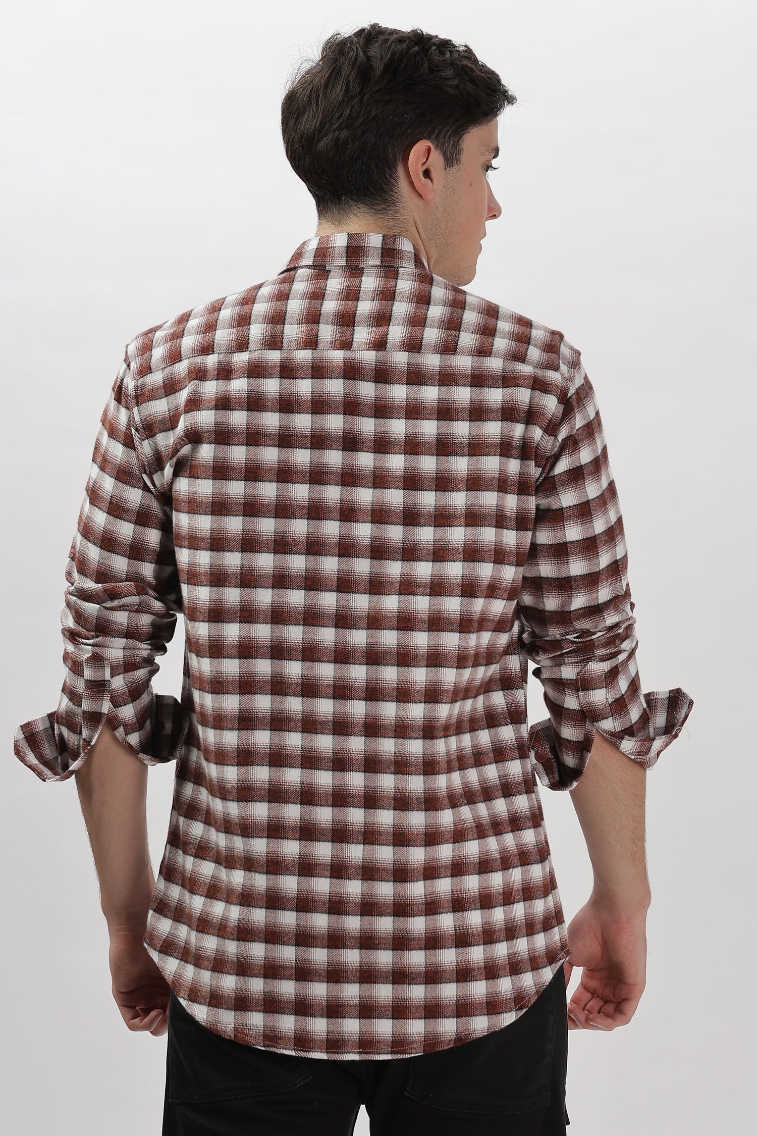 mini maroon flannel relaxed fit overshirt