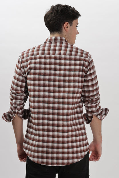 mini maroon flannel relaxed fit overshirt