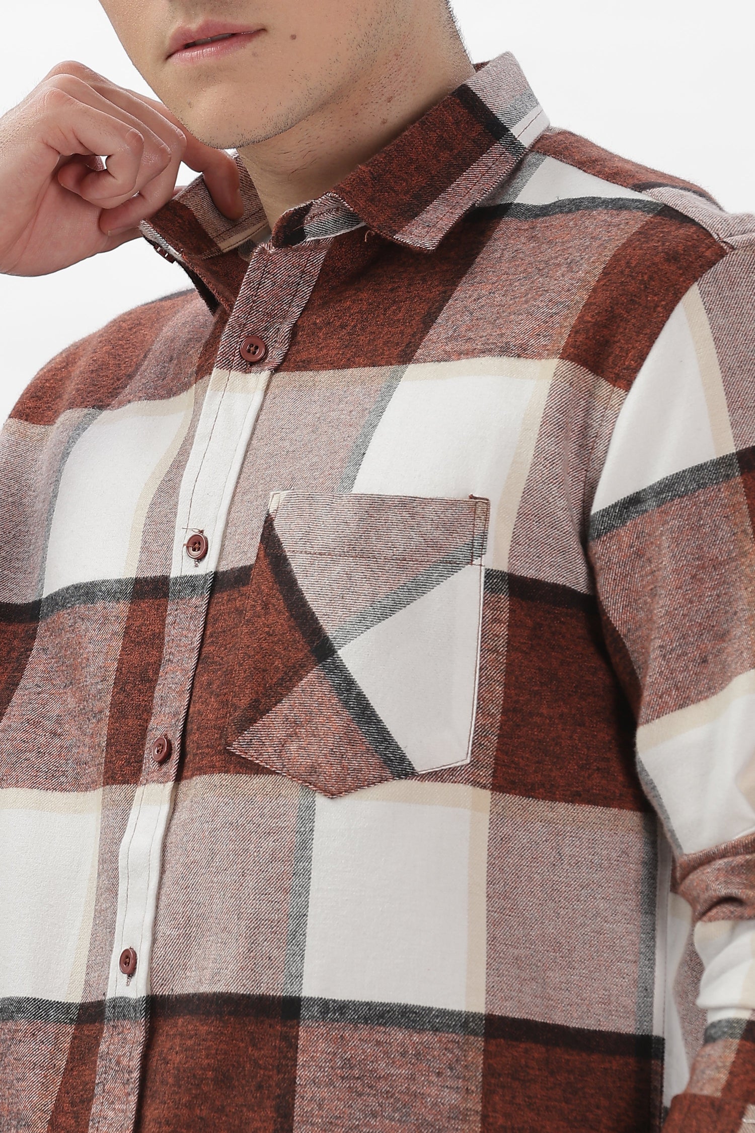 maroon flannel relaxed fit overshirt