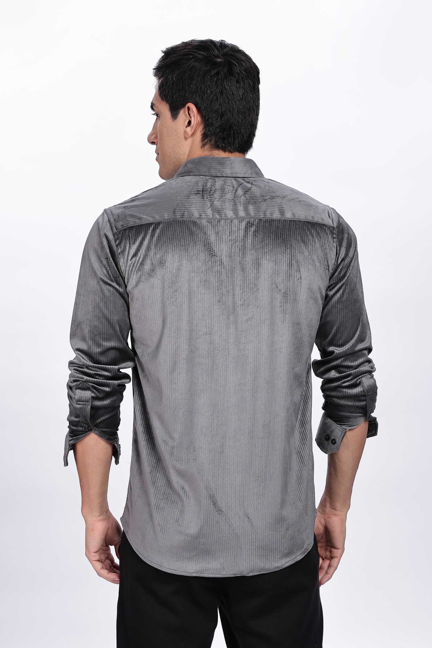 Pleat Creased Grey Shirt