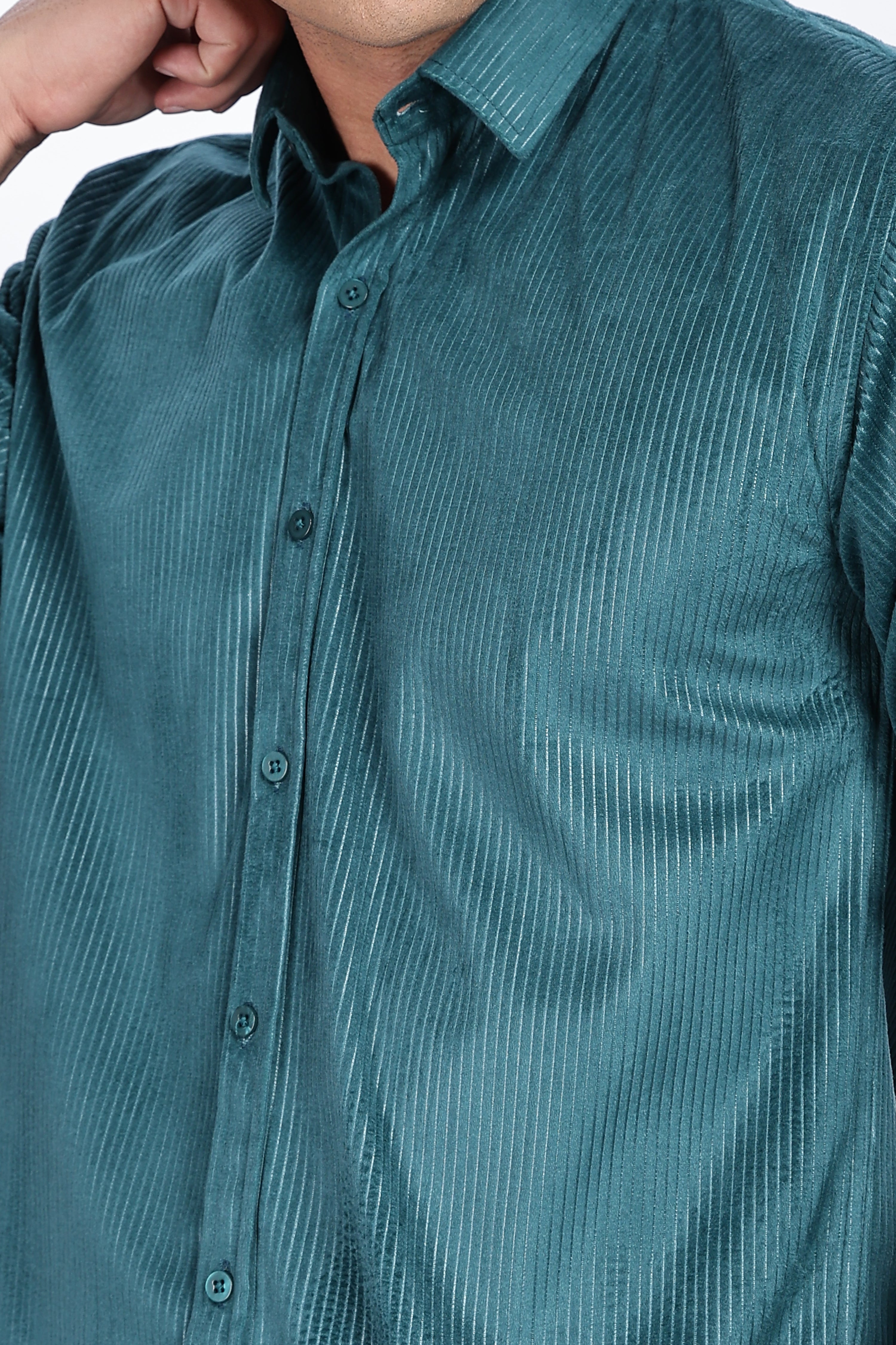 Pleat Creased Teal shirt