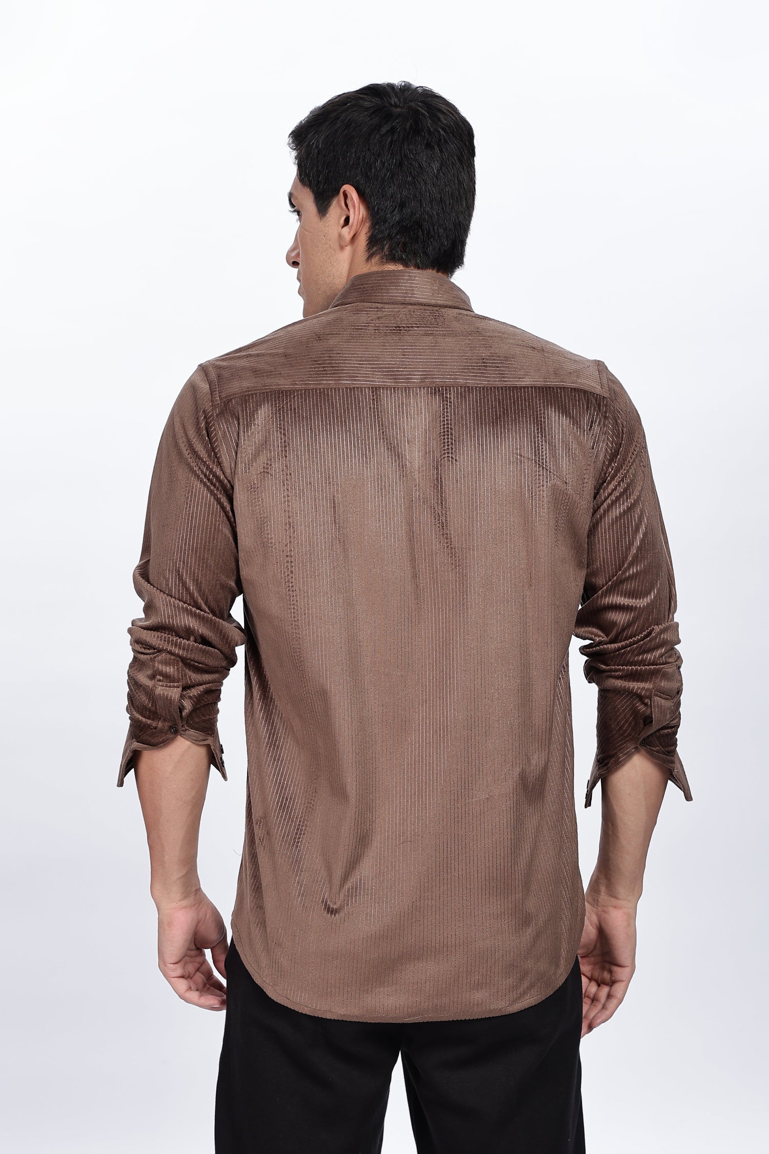 Pleat Creased Brown Shirt