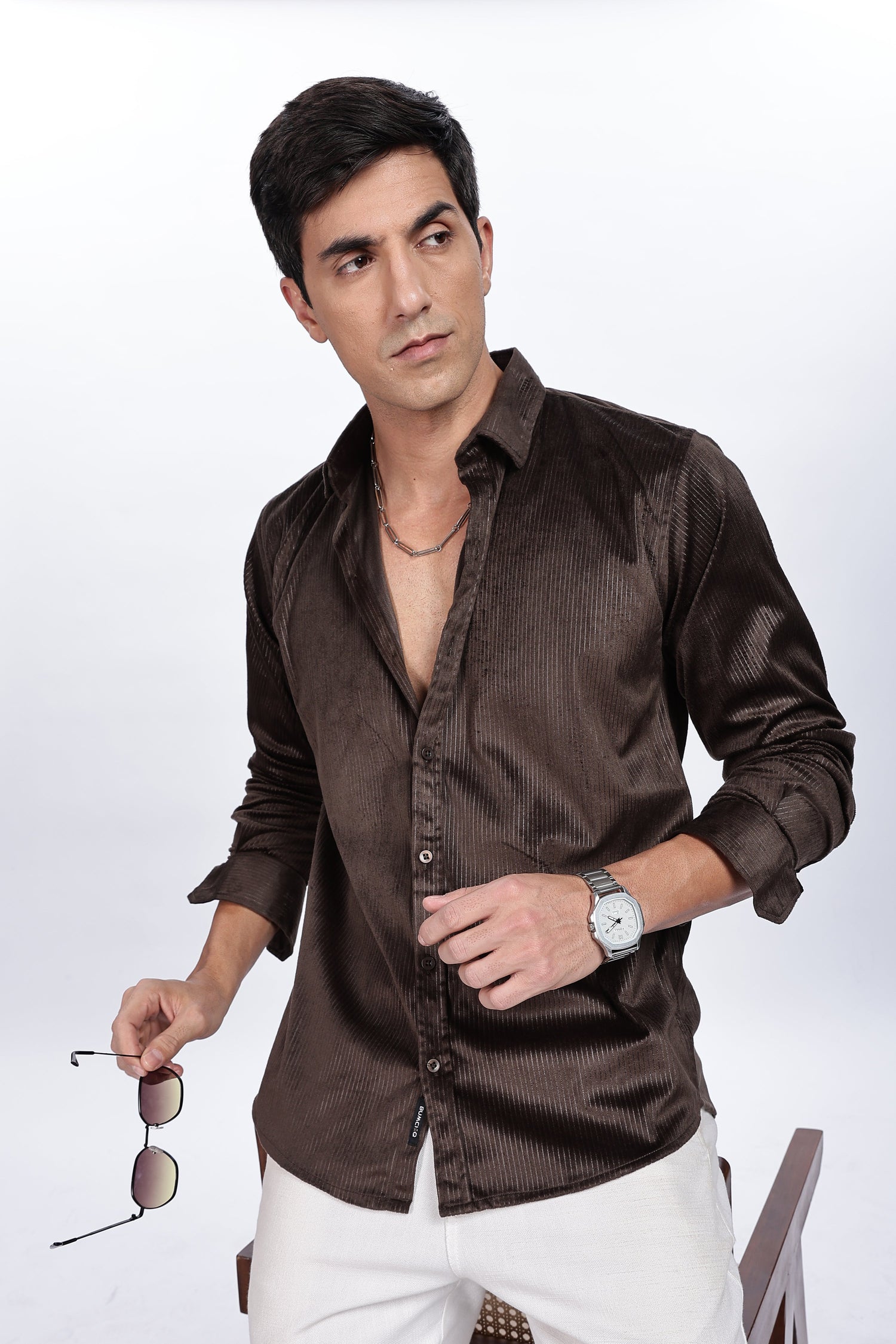 Pleat Creased Lavish Brown Shirt