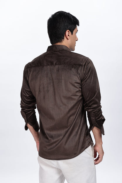 Pleat Creased Lavish Brown Shirt