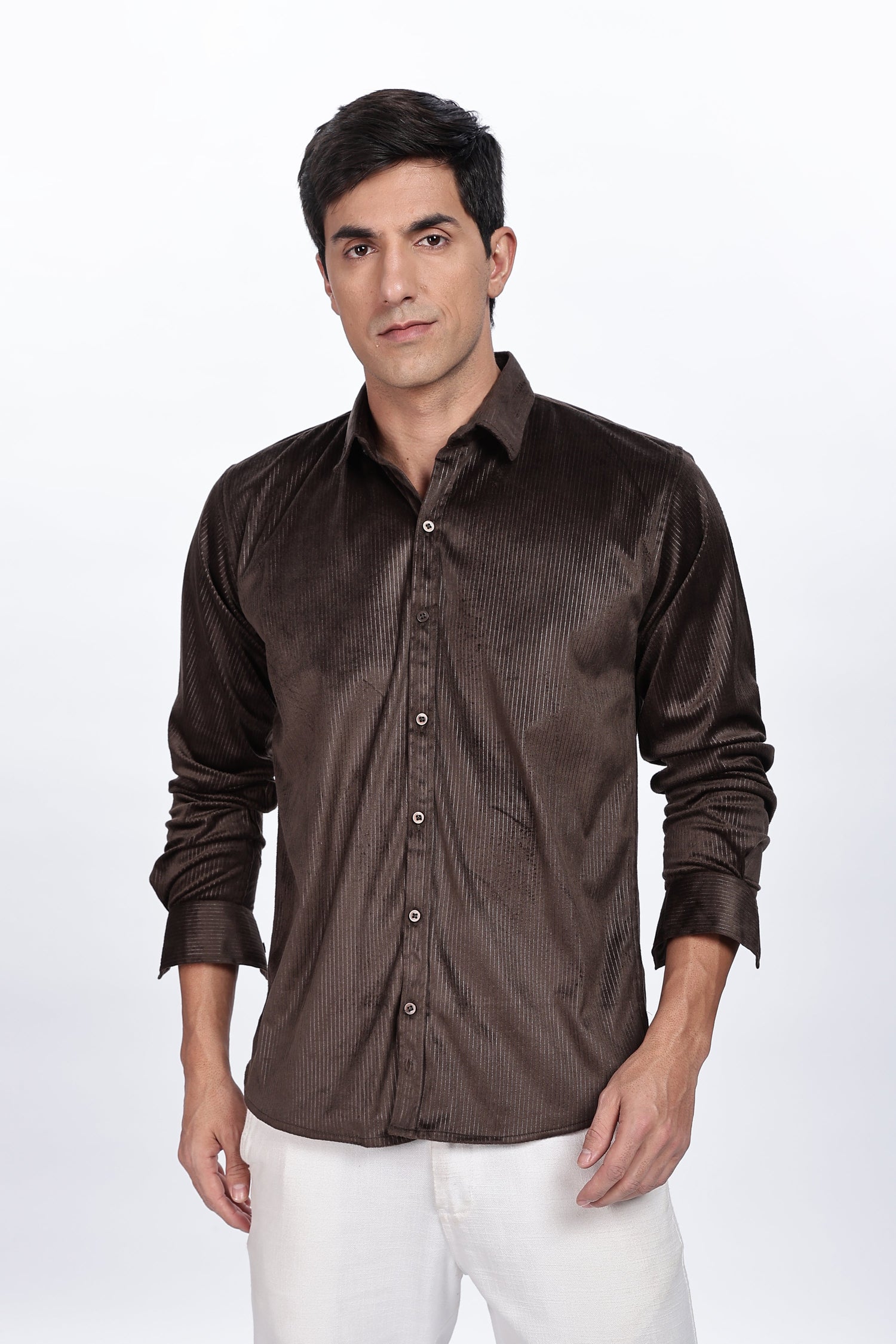Pleat Creased Lavish Brown Shirt