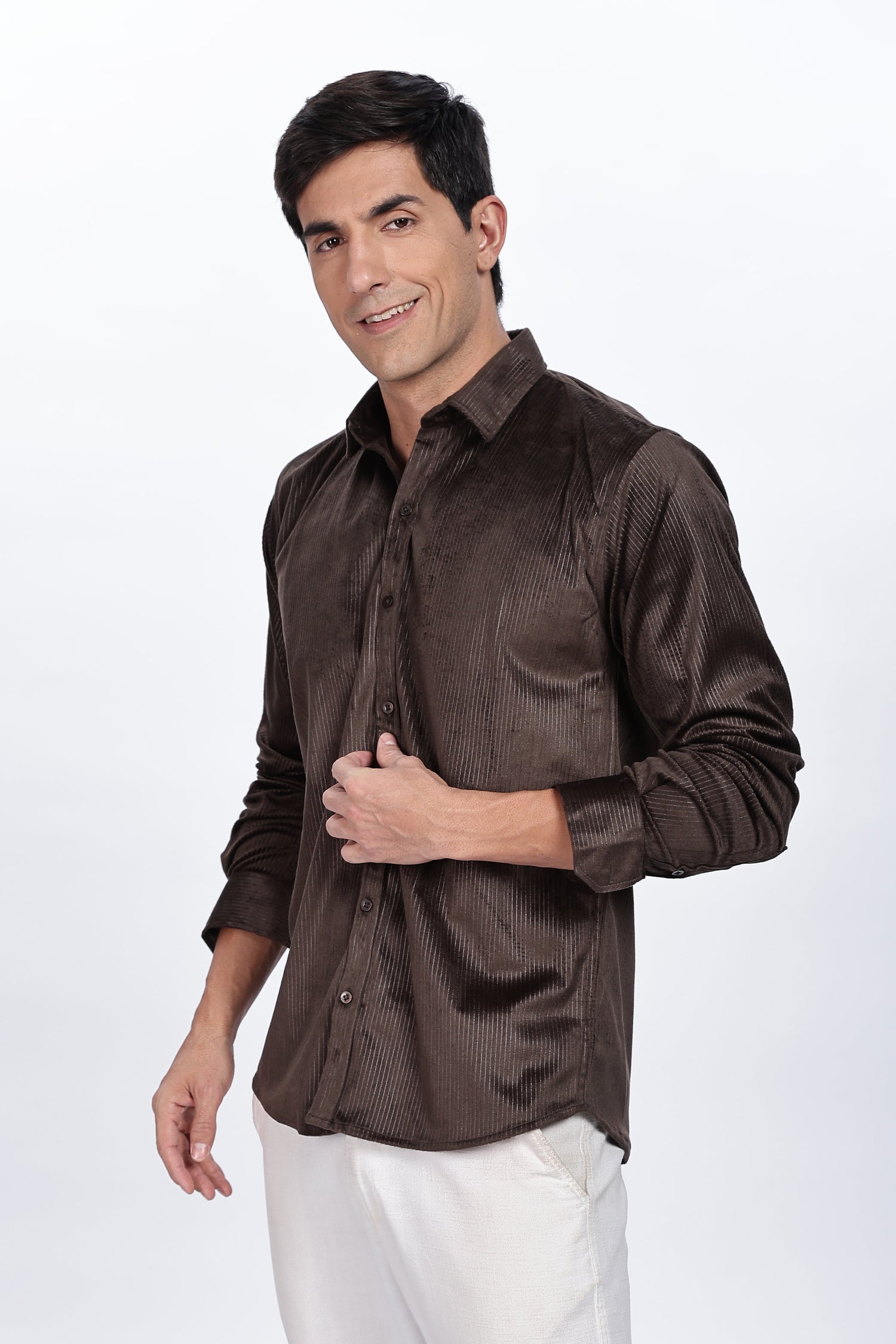 Pleat Creased Lavish Brown Shirt