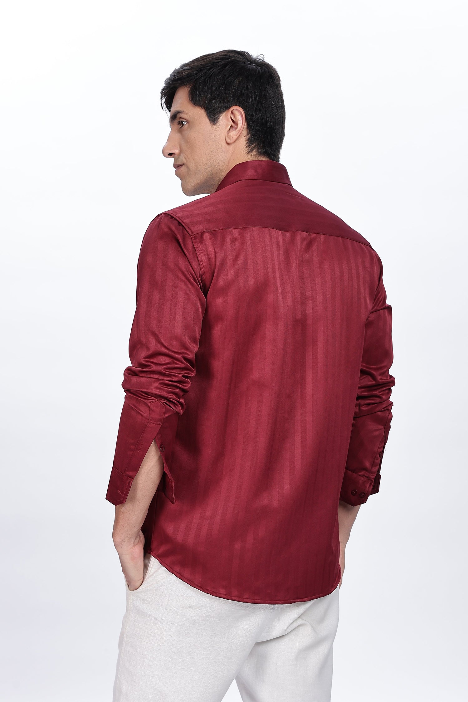 Cherry Red Stripes Shirt