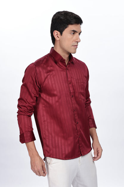 Cherry Red Stripes Shirt