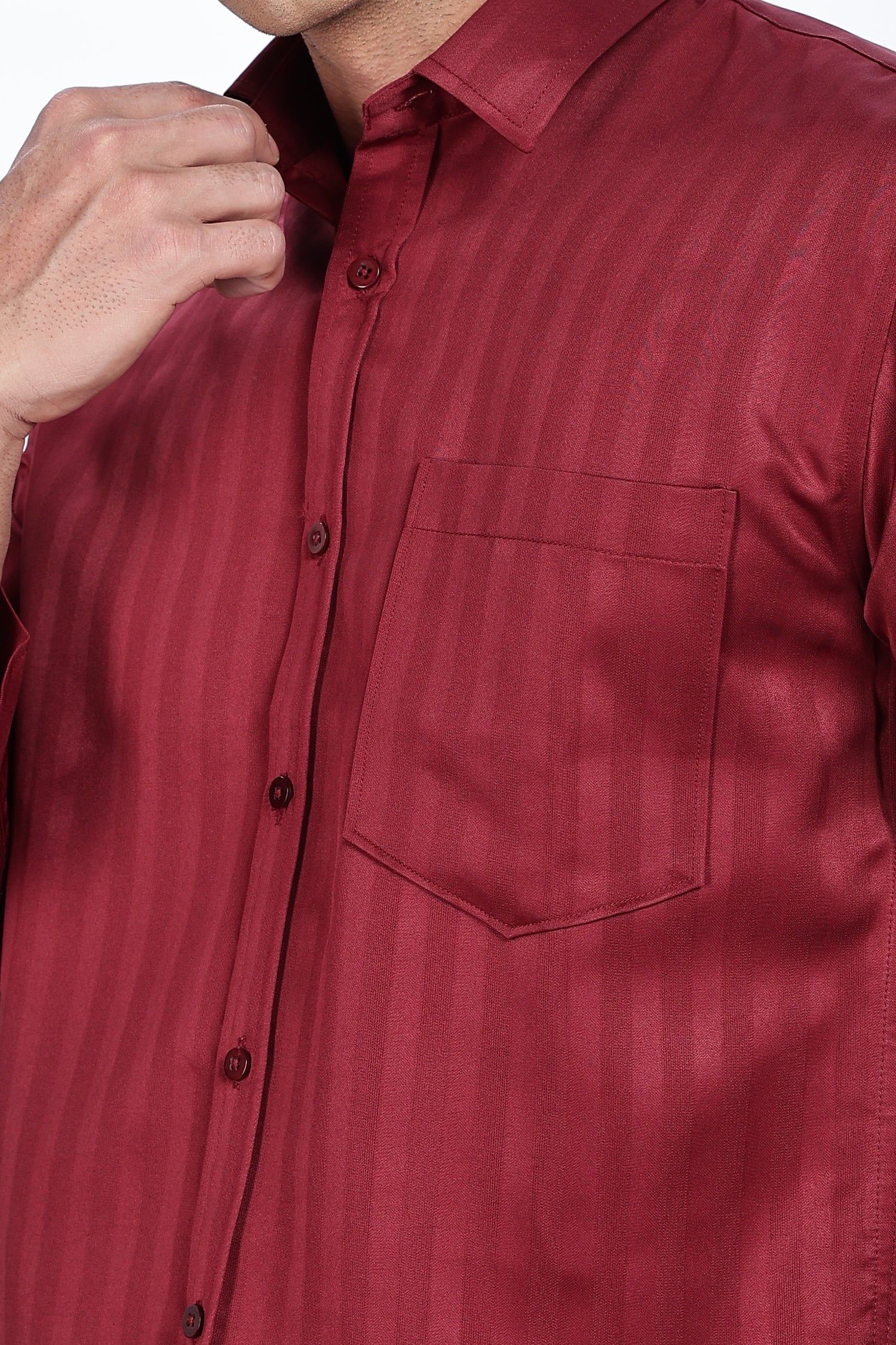 Cherry Red Stripes Shirt