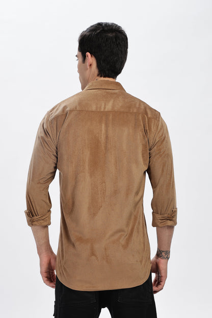 Khaaki Double Pocket Solid Shirt