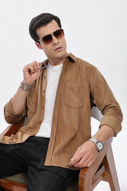 Khaaki Double Pocket Solid Shirt