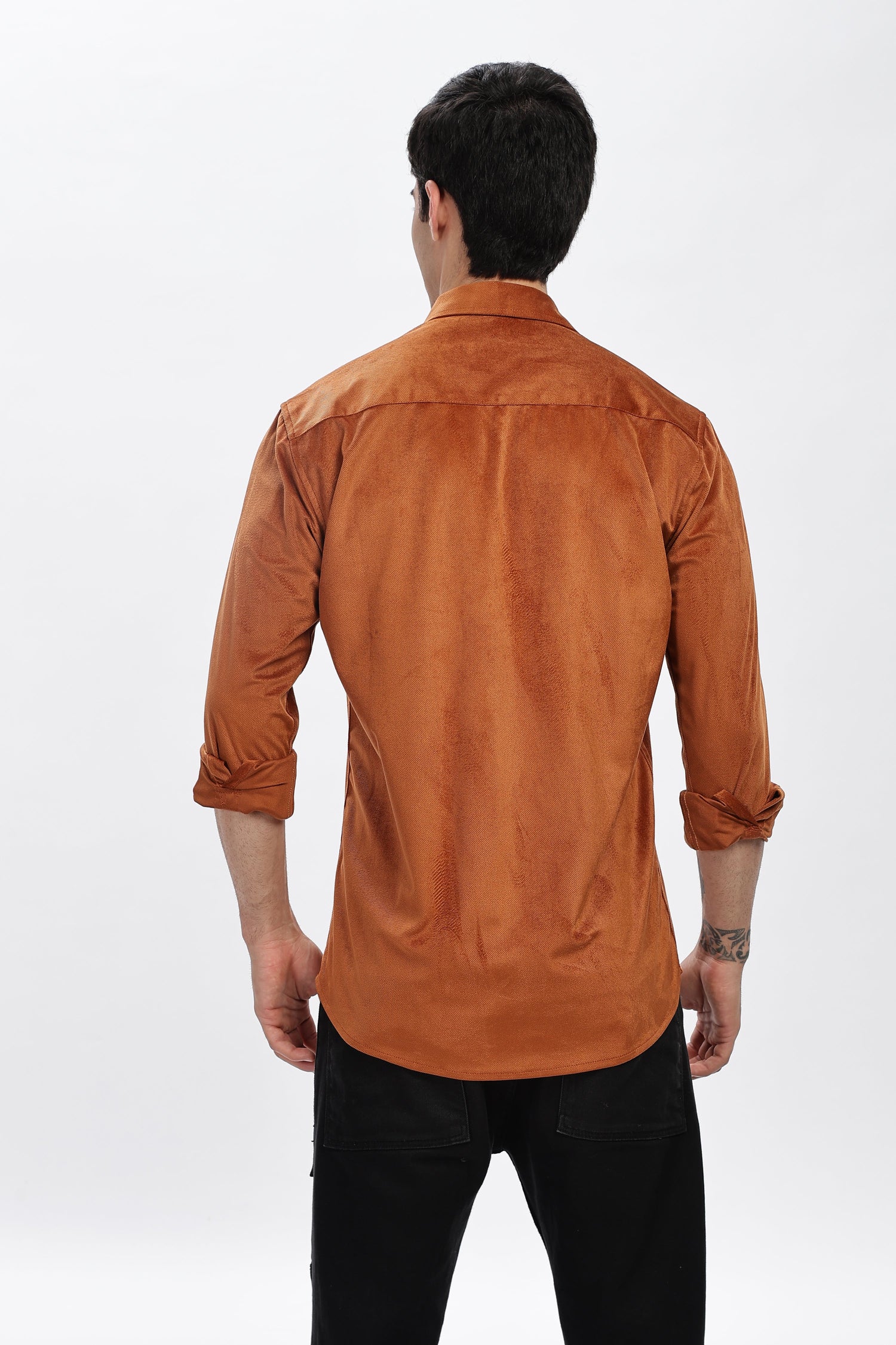 Brown Double Pocket Solid Shirt