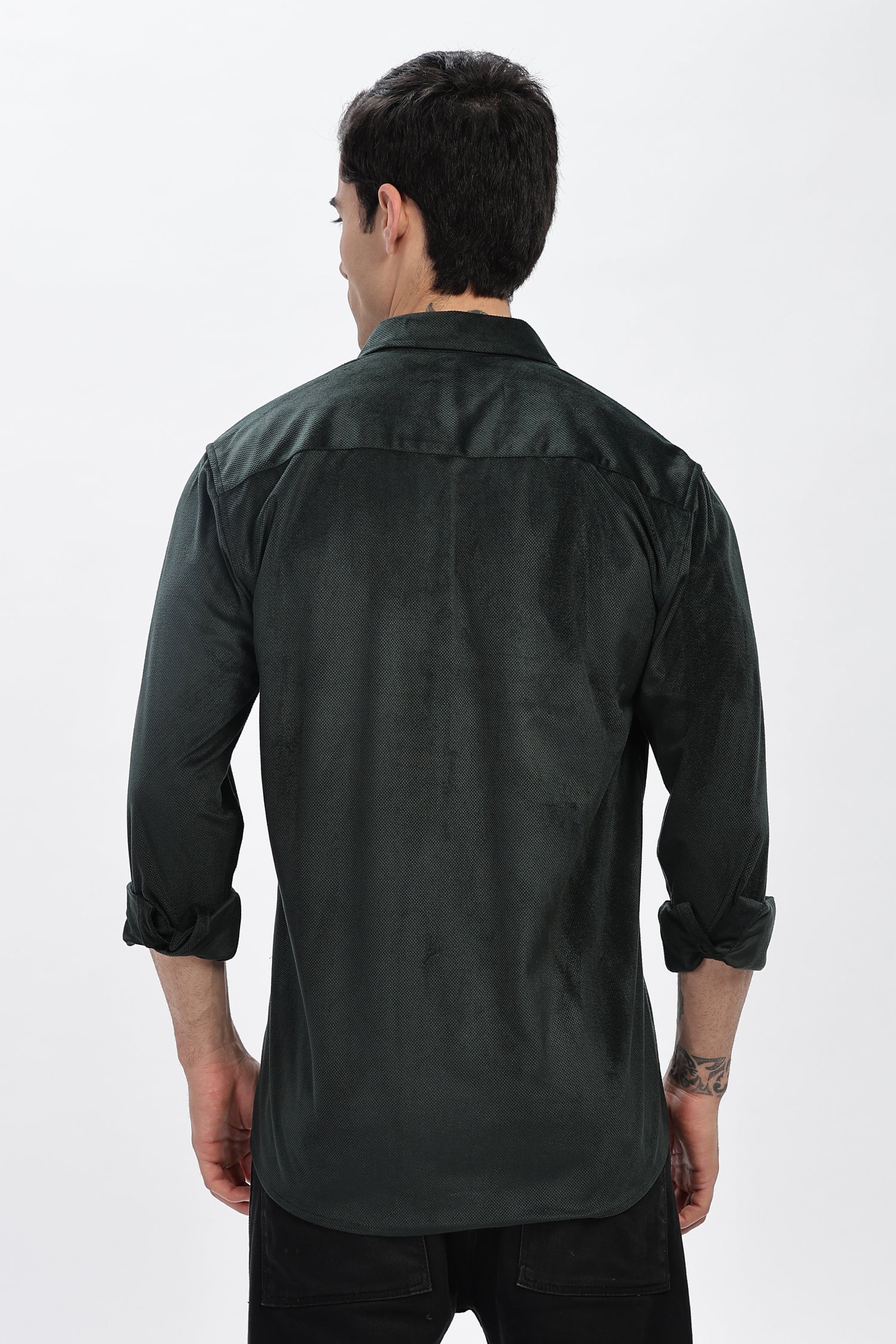 Lavish Green Double Pocket Solid Shirt