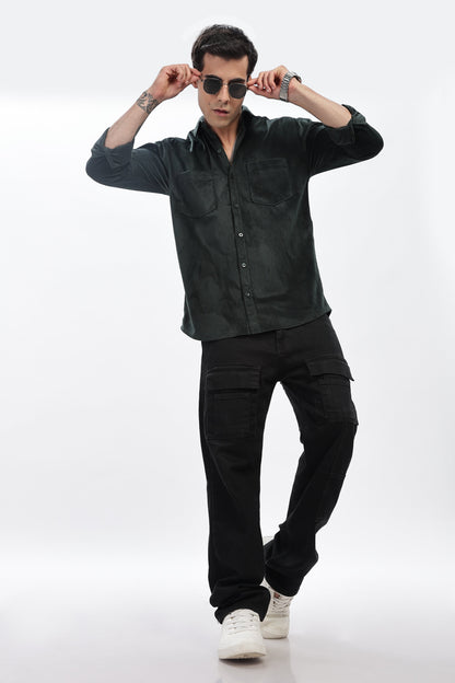 Lavish Green Double Pocket Solid Shirt