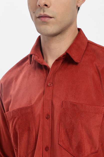 Cherry Double Pocket Solid Shirt