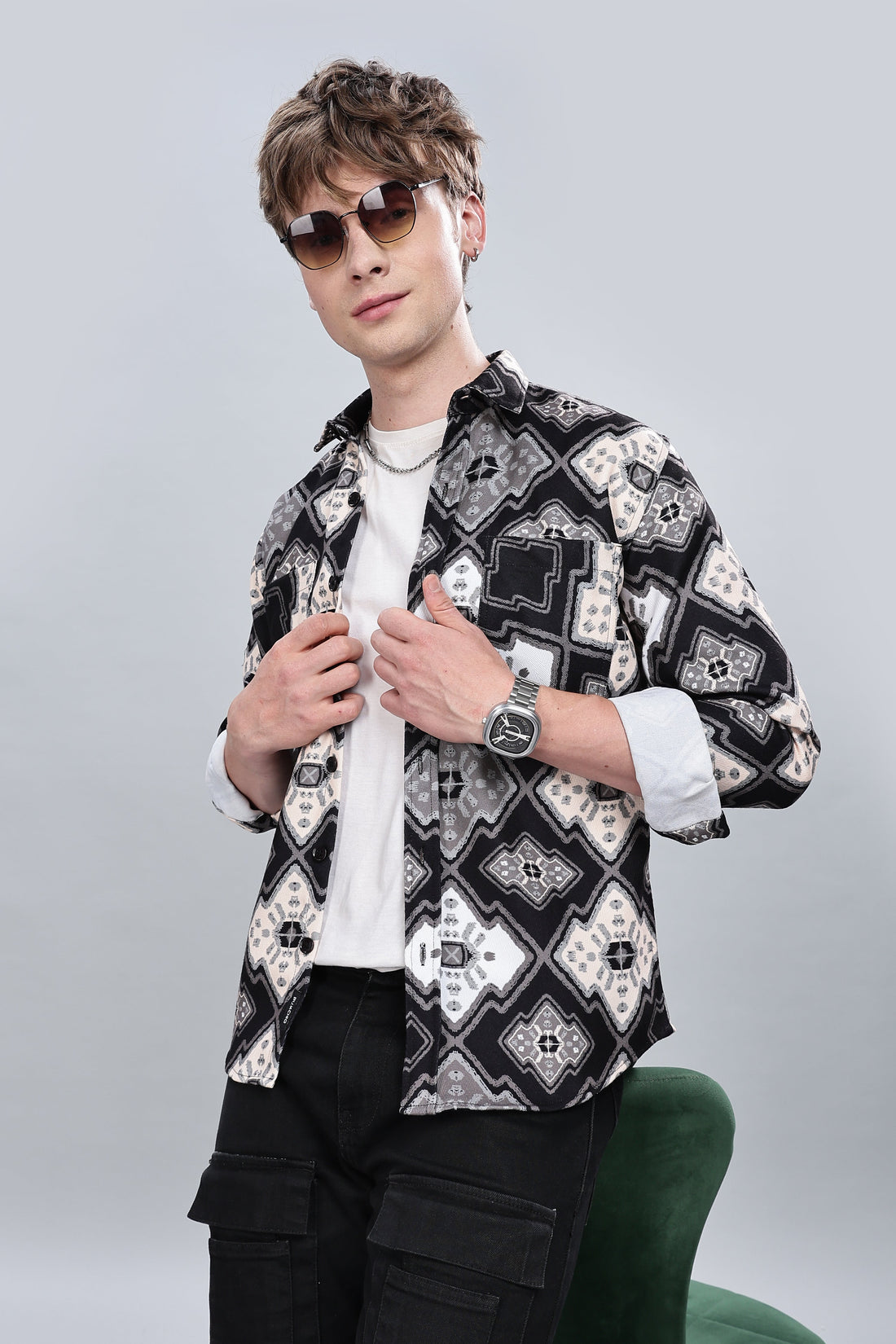 Enigmatic Brown Relaxed Fit Overshirt