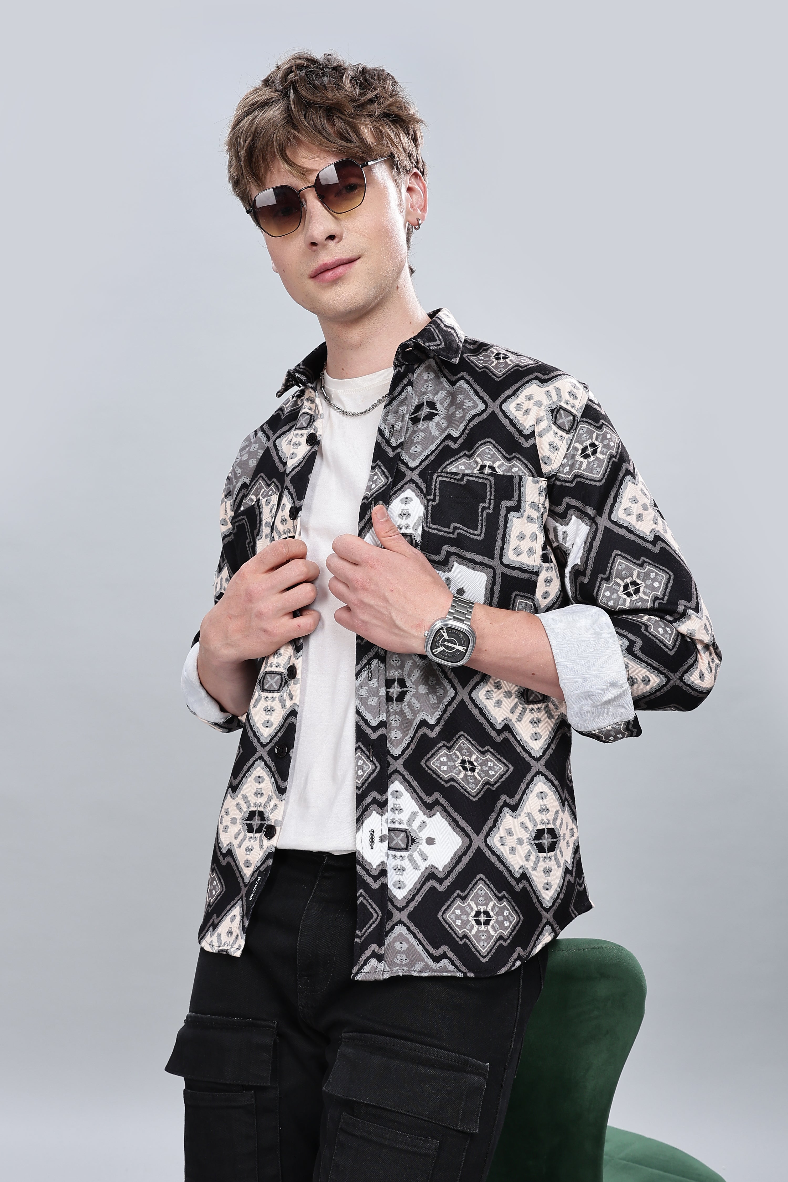 Enigmatic Brown Relaxed Fit Overshirt