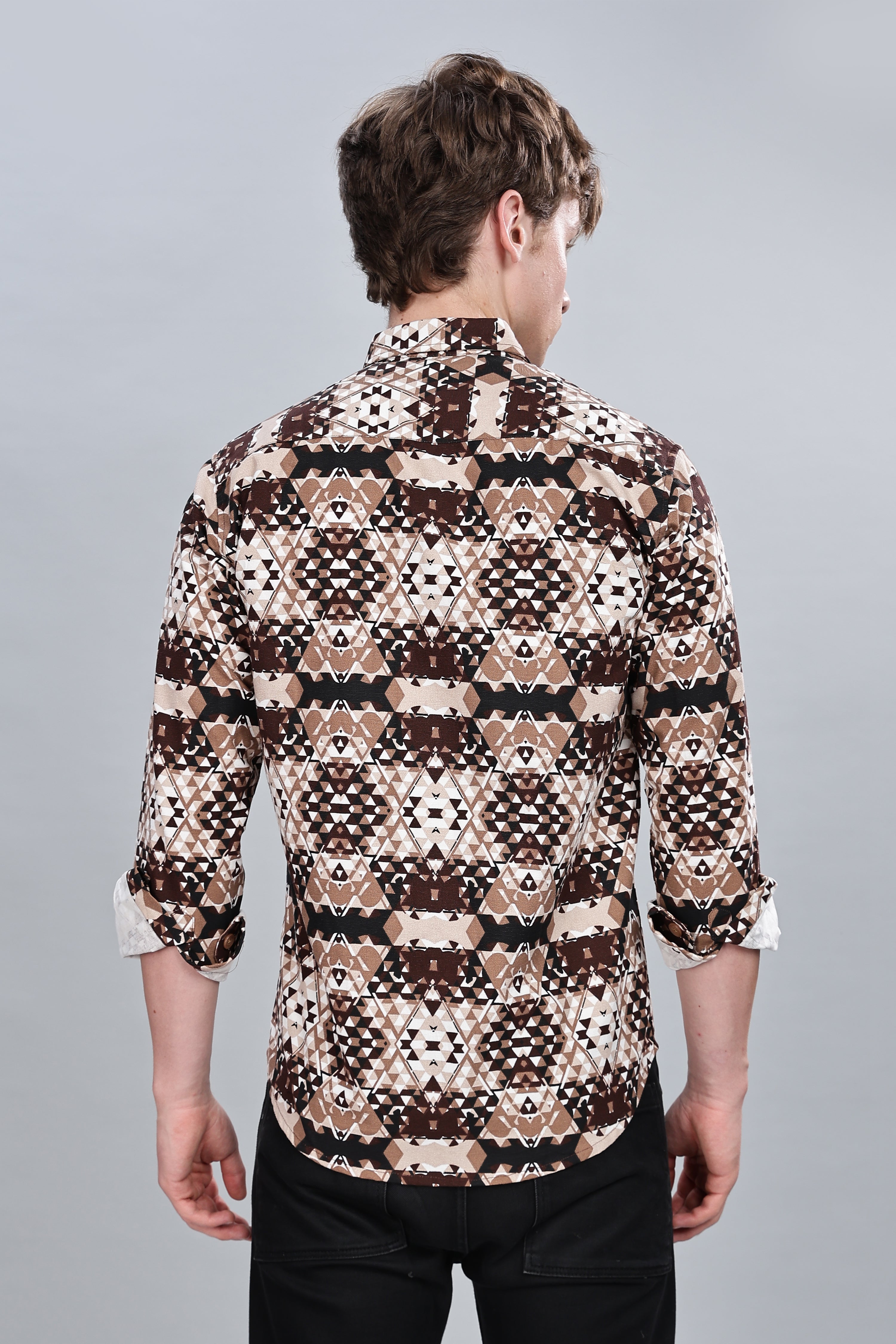 Cream Abstractix Relaxed Fit Overshirt