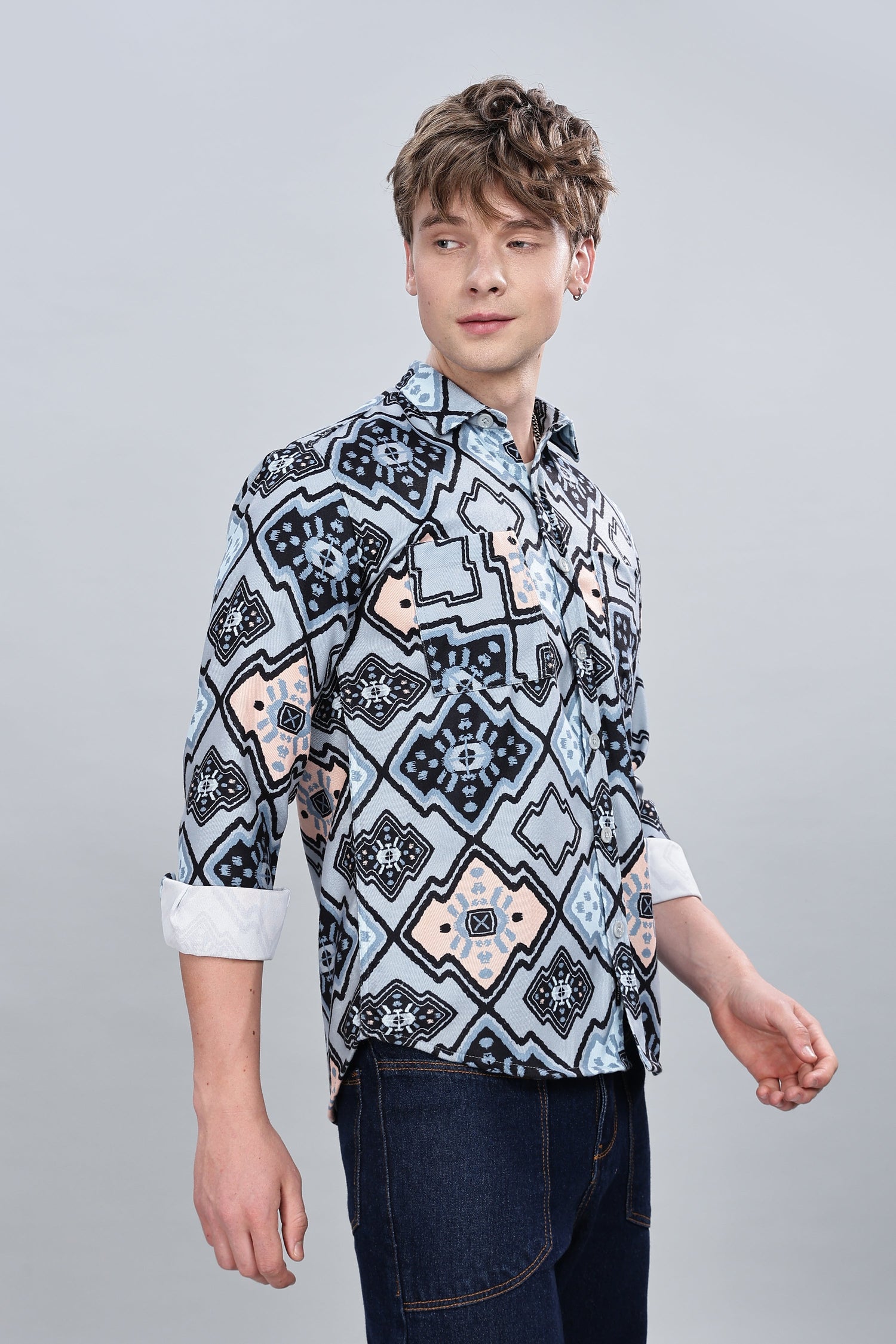 Enigmatic Blue Relaxed Fit Overshirt