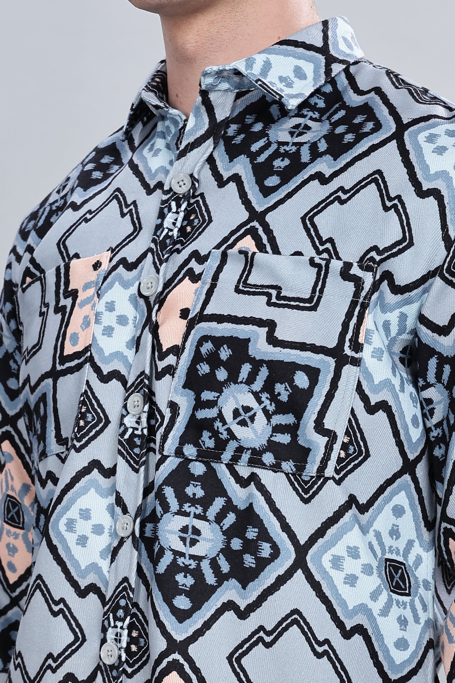 Enigmatic Blue Relaxed Fit Overshirt