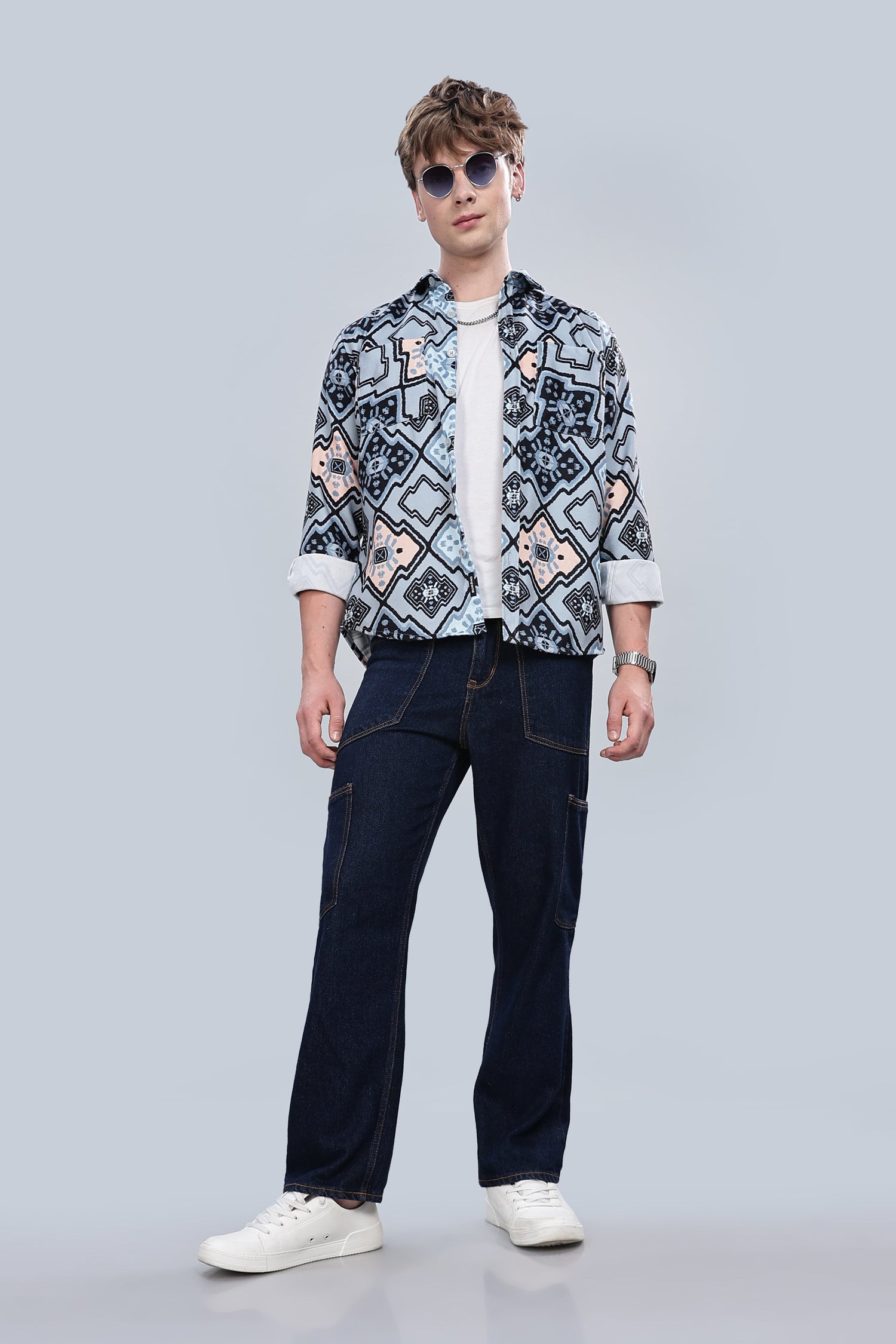 Enigmatic Blue Relaxed Fit Overshirt