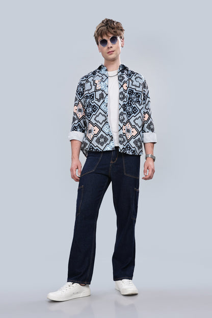 Enigmatic Blue Relaxed Fit Overshirt