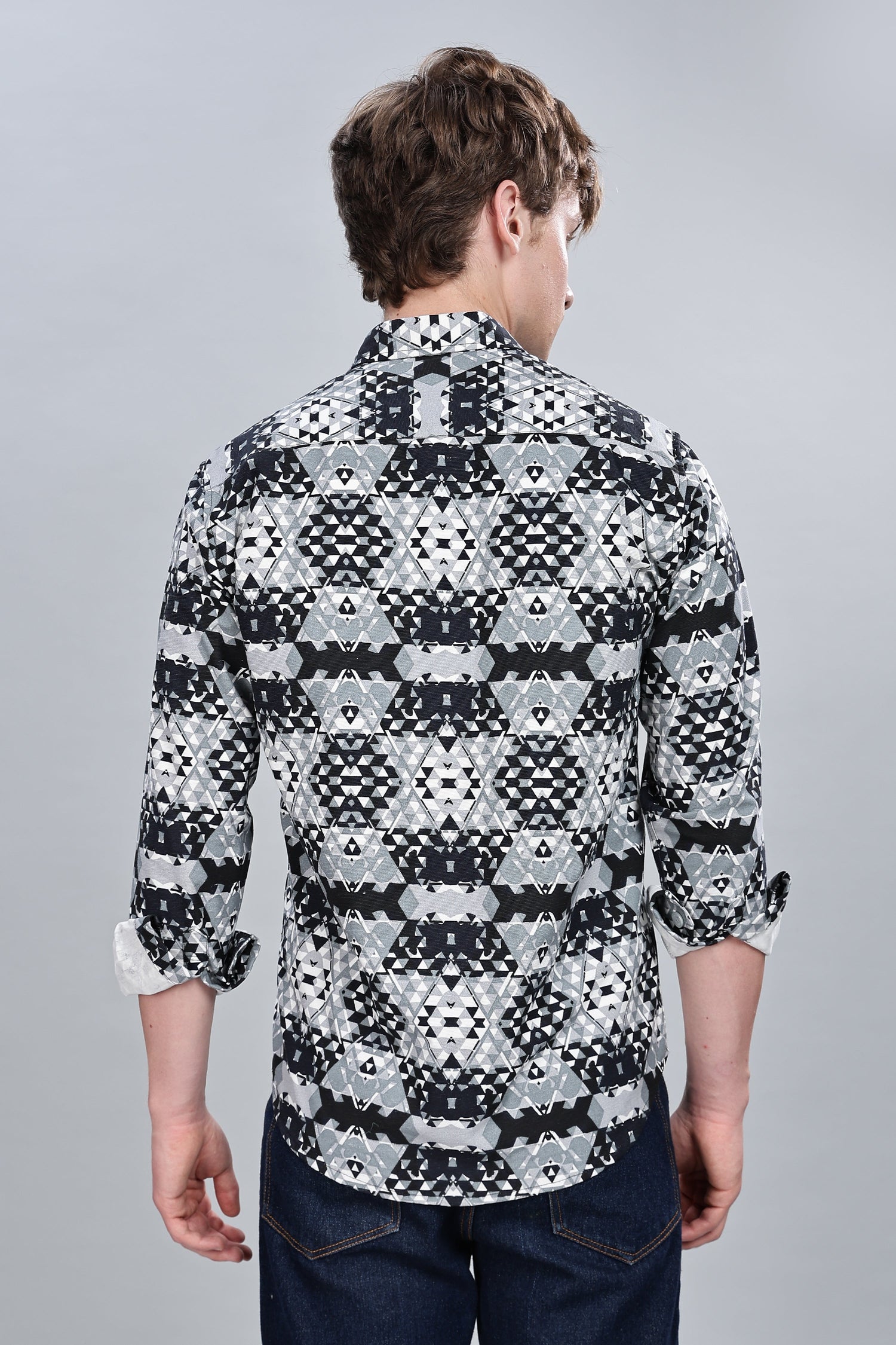 Greyish Abstractix Relaxed Fit Overshirt