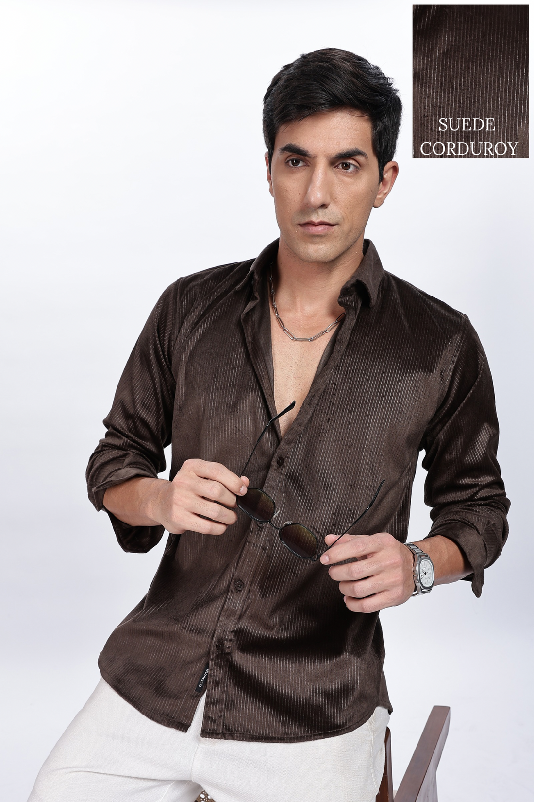 Pleat Creased Lavish Brown Shirt