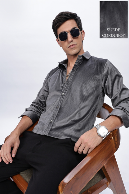 Pleat Creased Grey Shirt